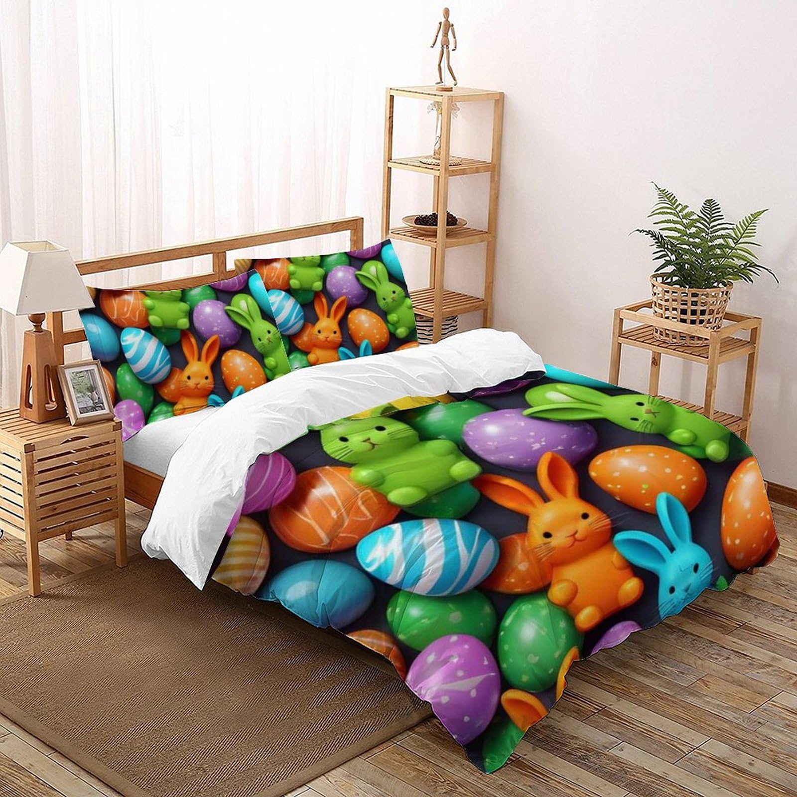 Housse de couette dragon 200x200cm en microfibre avec deux taies d'oreiller pour lit enfant