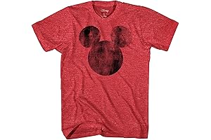 Mickey Mouse Distressed Head Vintage Silhouette Men's Graphic Tee