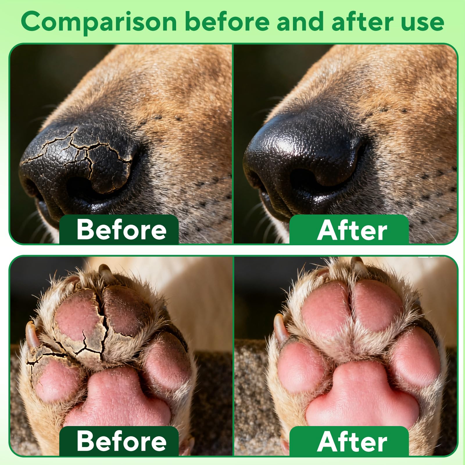 Lick-Safe Dog Paw & Nose Balm, Dog Paw Wax Protector with Coconut Oil, Moisturizer Soother Dry Cracked Snout & Pads, All-Natural Nose Butter & Cream for Horse Hoof, Cat Petts Care, 2.8oz/80g - image 3