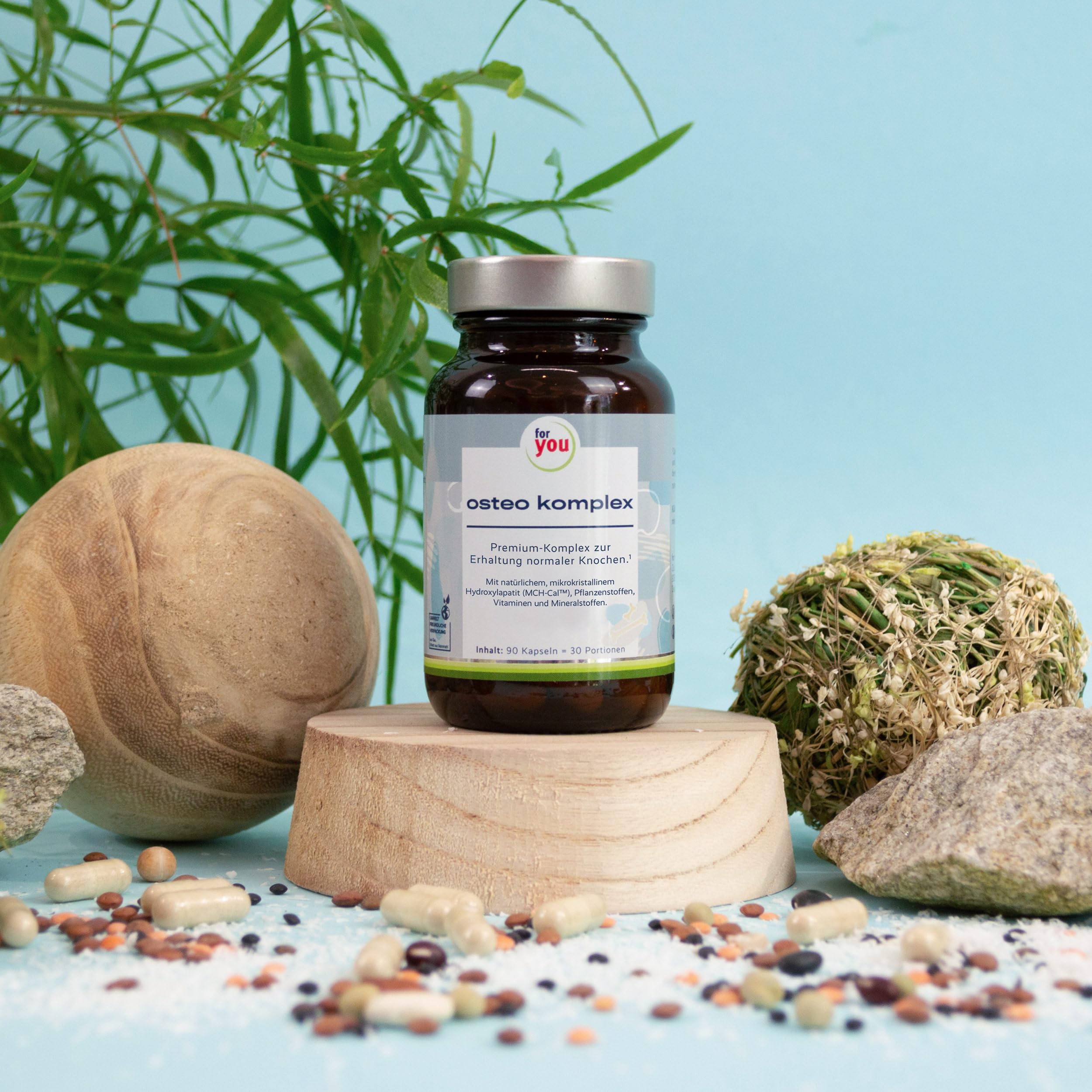 for you Osteo Komplex 2x – Calcium & Phosphor aus MCH-Cal™ Hydroxyapatit mit Vitamin D, K, Mangan & Pflanzenextrakten – Nahrungsergänzung für Knochen (Doppelpack)