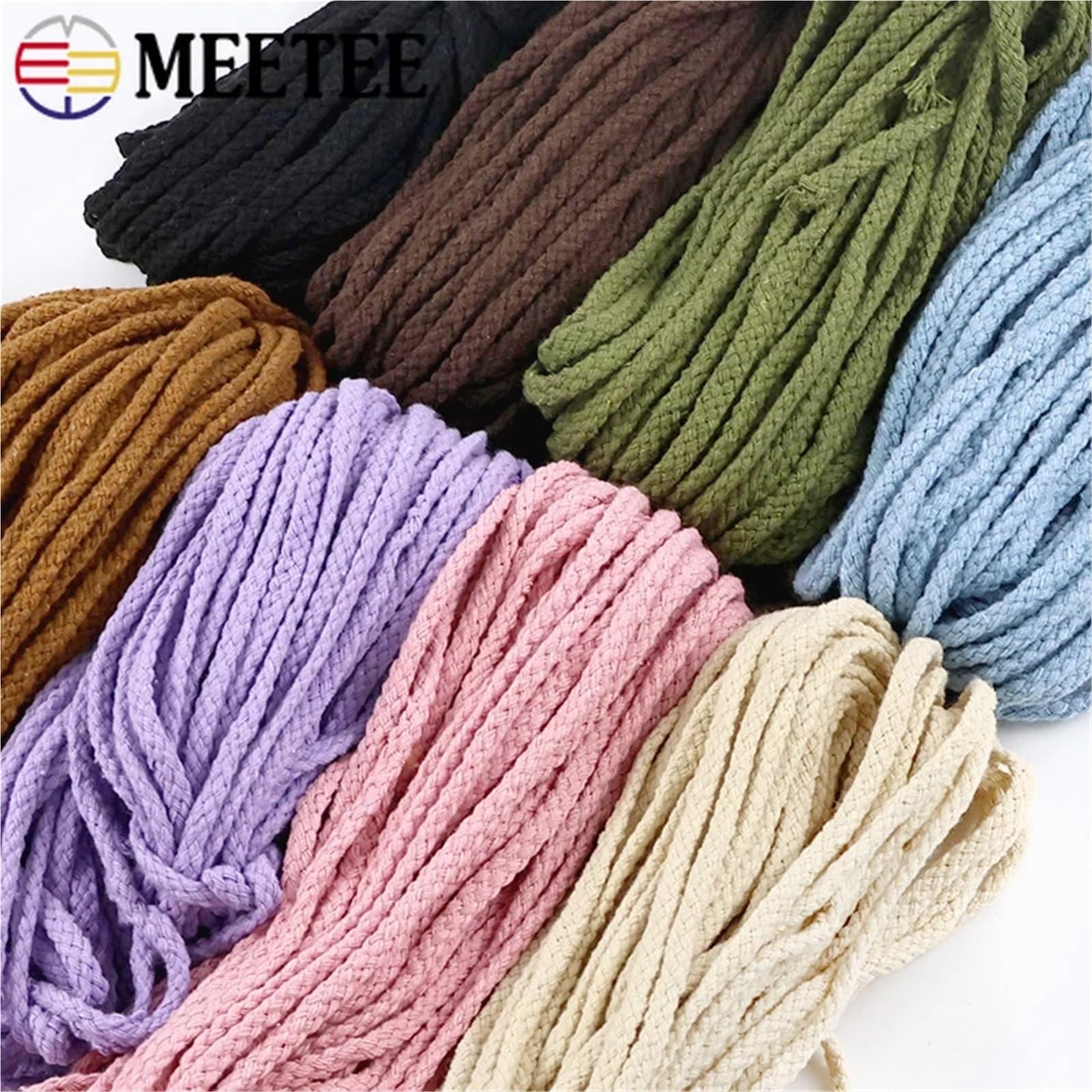 Corda in cotone macramè per fai da te, corda intrecciata resistente e durevole per progetti di annodamento, tessitura e sospensione, ideale per decorazioni domestiche e progetti artistici