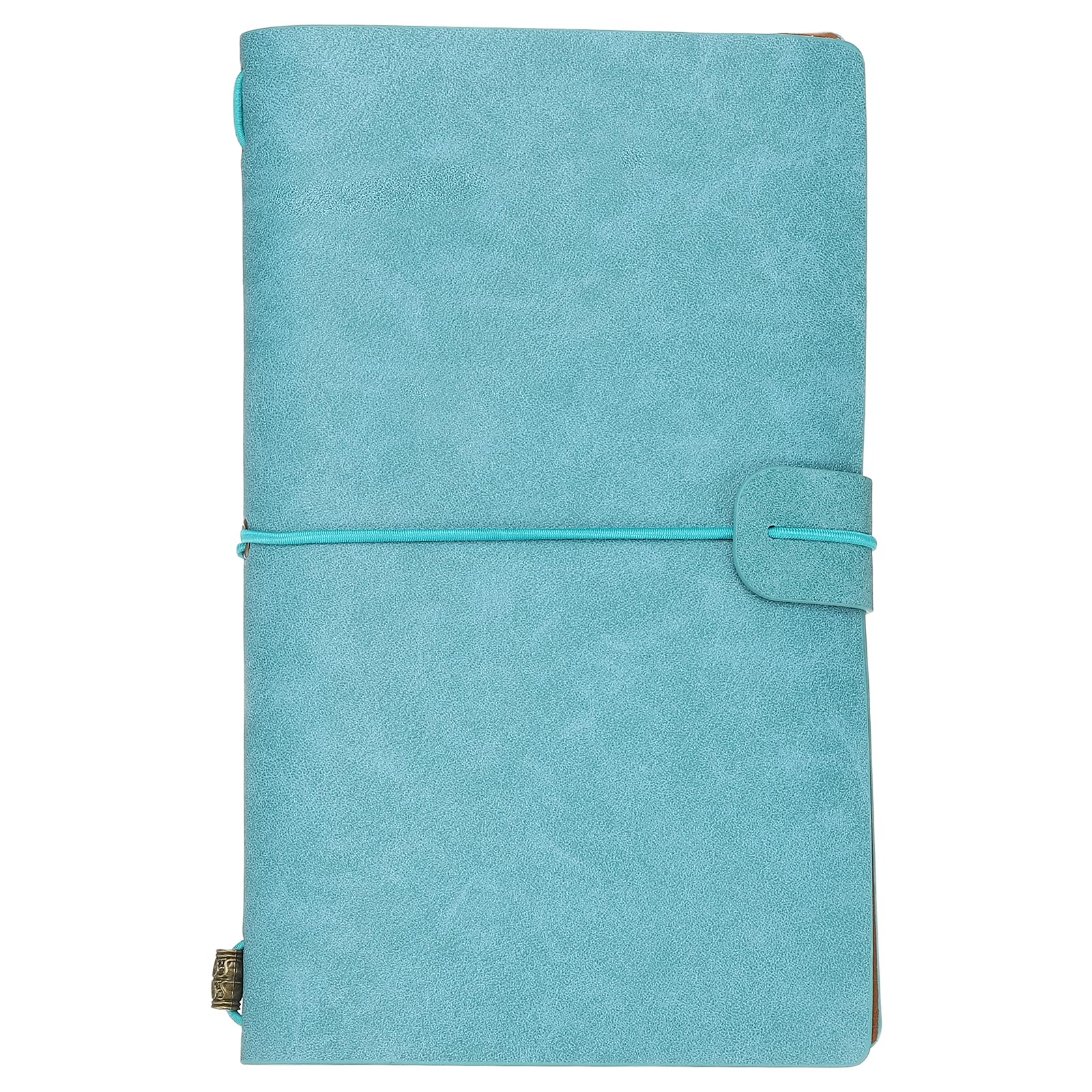 PATIKIL 1 Pcs Vintage Retro PU Leather Notebook, Refillable Notepaper Travel Journal Notebook for Travel Diary Planner, Sky Blue
