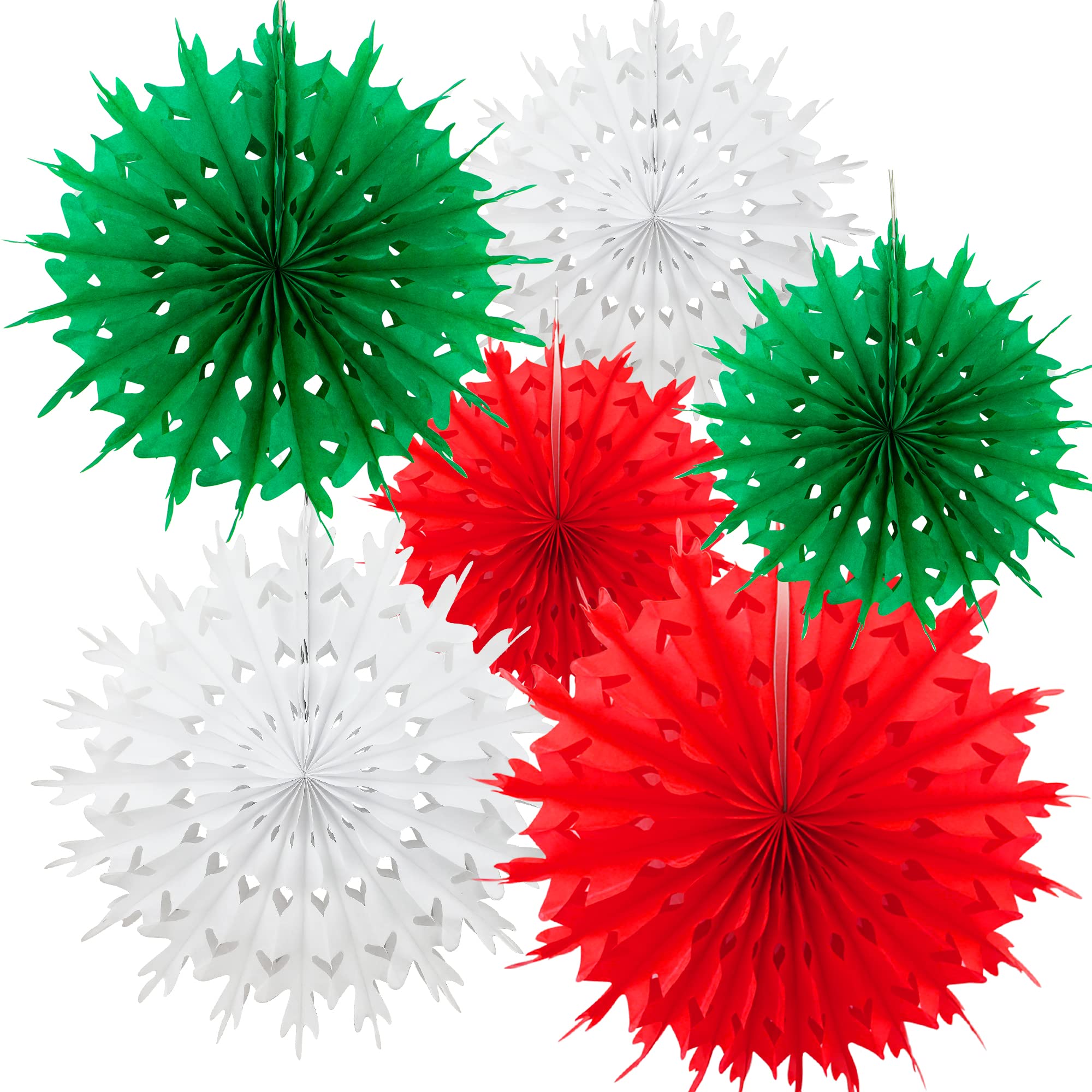 Time to Sparkle 6 Pack Mix Tissue Paper Fan Party Fan Snowflake Christmas Wedding Decoration Xmas Shade