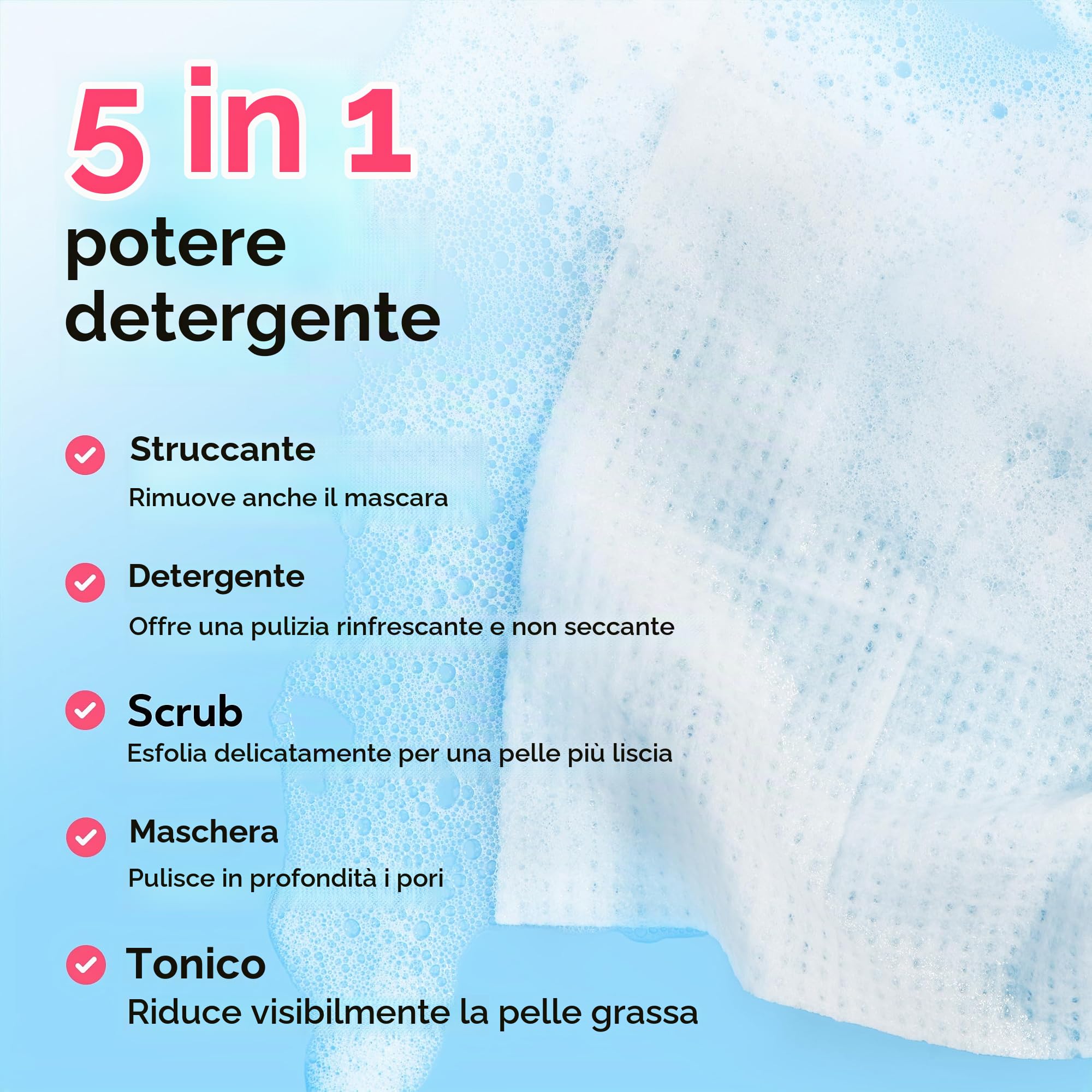 Olay Daily Facial Wipes Daily Clean Wipes, 4 in 1 con acqua attivata, 66 conteggio imballaggio può variare