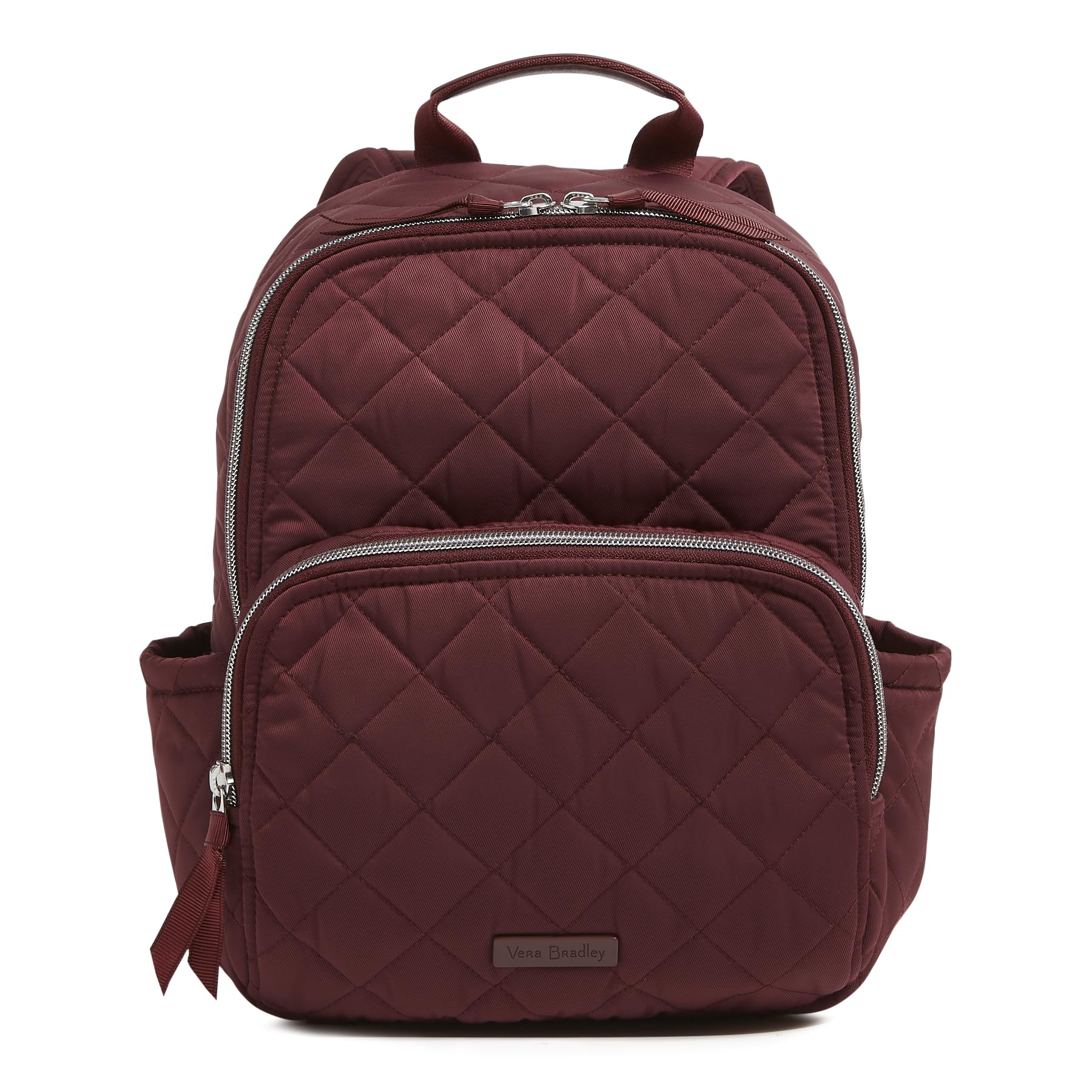 Vera Bradley Women's Performance Twill Small Backpack Bookbag, Raisin, One Size