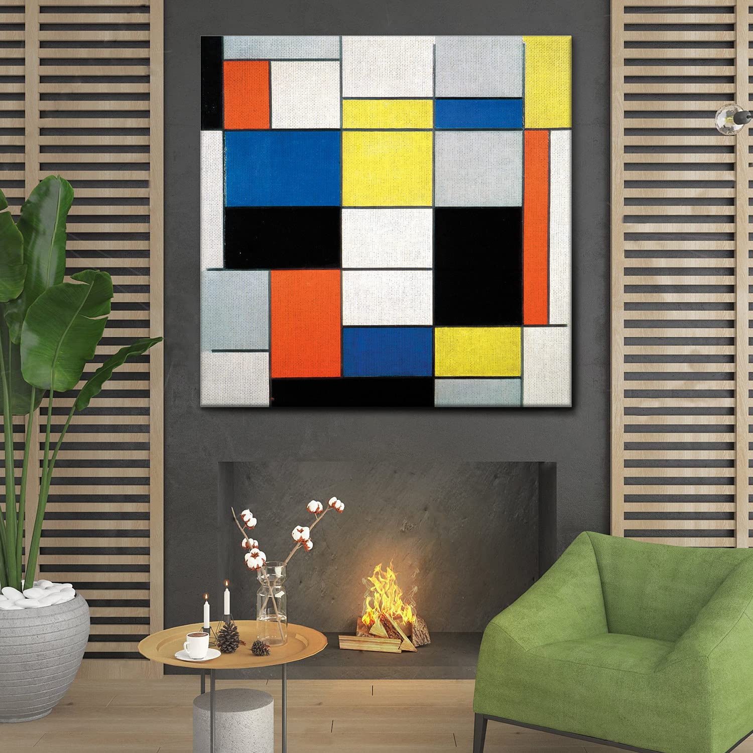 Piet Mondrian: Komposition Mit Rot, Gelb Und Blau. Kunstdruck, Leinwandbild