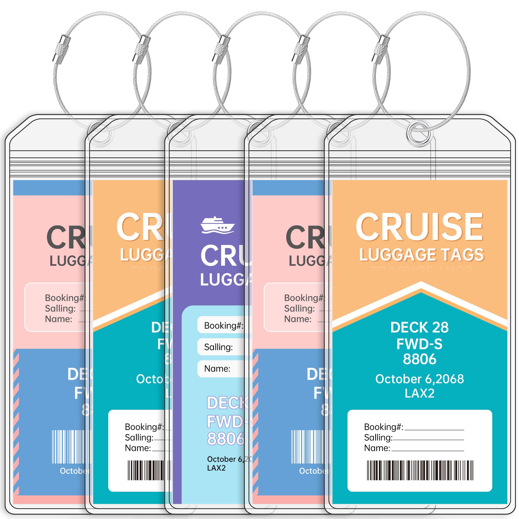 Teskyer Luggage Tags for Cruise Ships, Carnival Cruise Luggage Tag Holder, Cruise Ship Essentials, Clear Luggage Tags for All Cruise Lines, 3 Pack-image-12