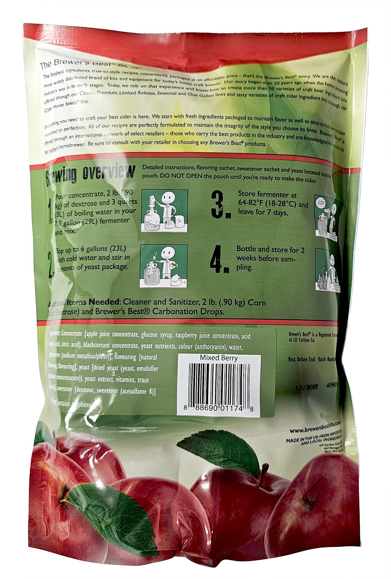 Home Brew Ohio hozq8–1353 glutenfrei Cider House Select Cherry Cider Kit, Multi