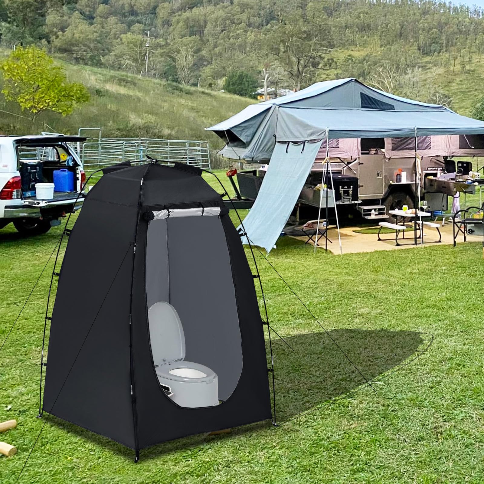 LEMROE Tente de plage avec sac de transport - Tente de douche étanche - Tente de toilette mobile pour le camping, la randonnée, l'extérieur - Tente pop-up
