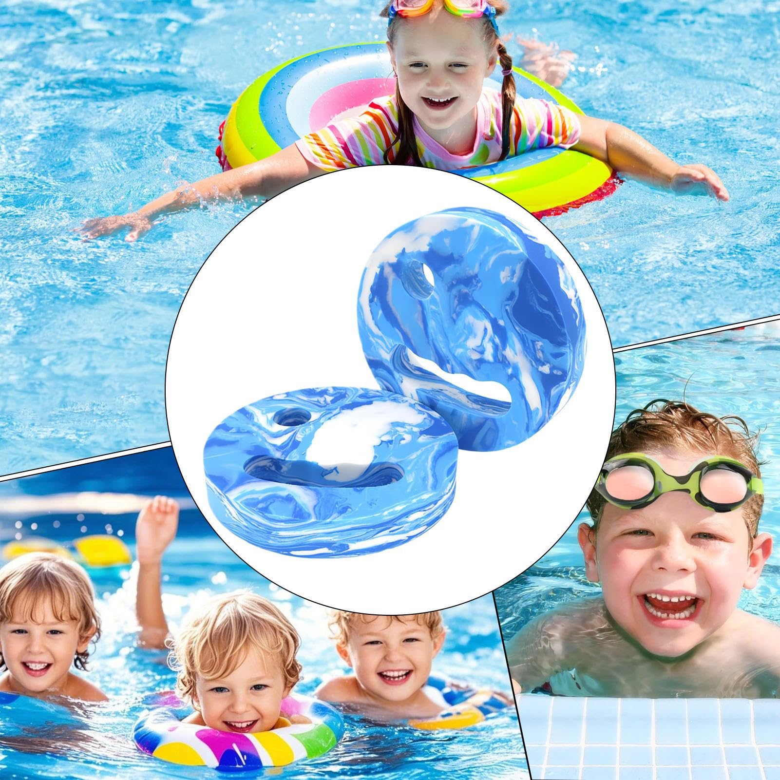 Aqua Disc Adulti Bambini, 2 Dischi per Esercizi in Acqua, Peso D'acqua per Esercizi in Piscina, Dischi in Schiuma EVA per Fitness in Acquas, Disco da Nuoto Portatile per Adulti Principianti