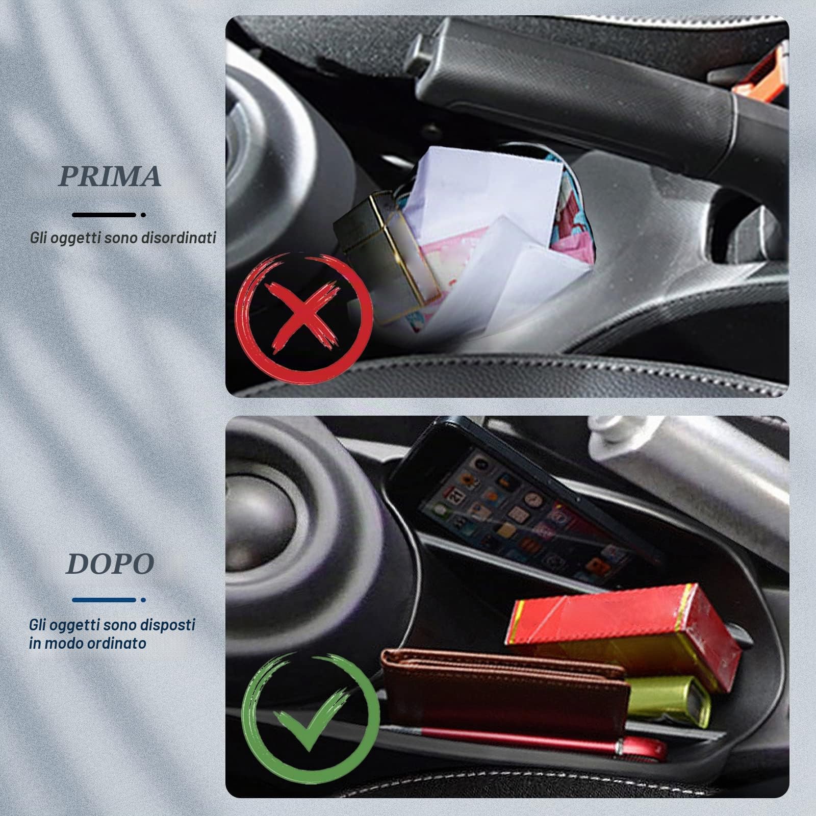 BIBIBO Portaoggetti Bracciolo per Smart Fortwo 453 C453 Smart Forfour 453 W453, Scatola di Immagazzinaggio, Auto Accessori Originali Interni Organizer, Storage Box