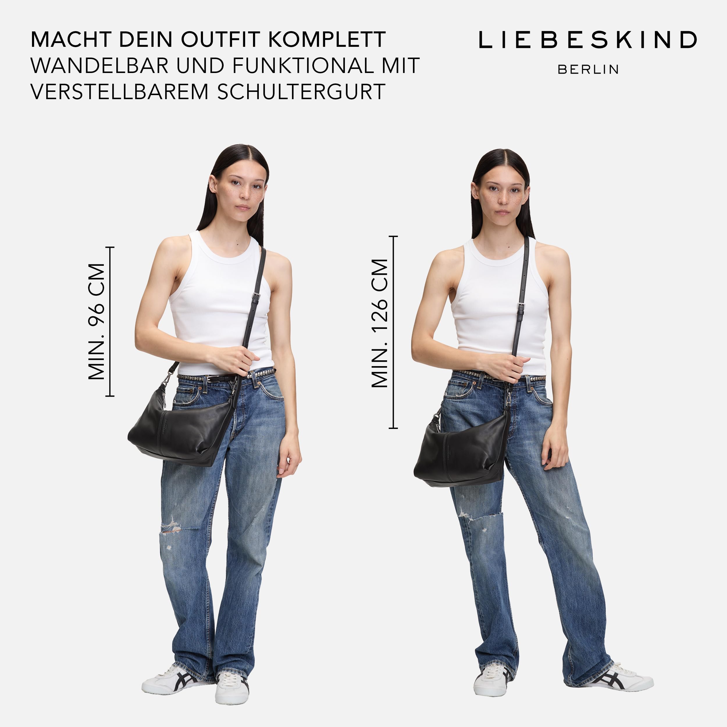 Liebeskind Berlin Damen-Umhängetasche „Paris S“ I Hobo Bag Damen aus Leder mit Schulter- und Crossbody-Riemen I Schultertasche Hauptfach mit Reißverschluss, 2 Innenfächer I Shoulder Bag