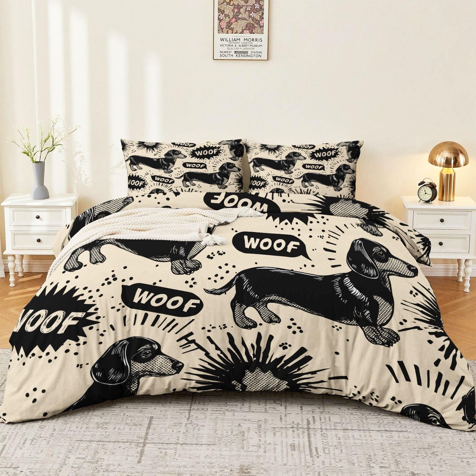 Housse de Couette 140x200 Teckel en Cadeau Idéal pour Femme et Passionné de Chien