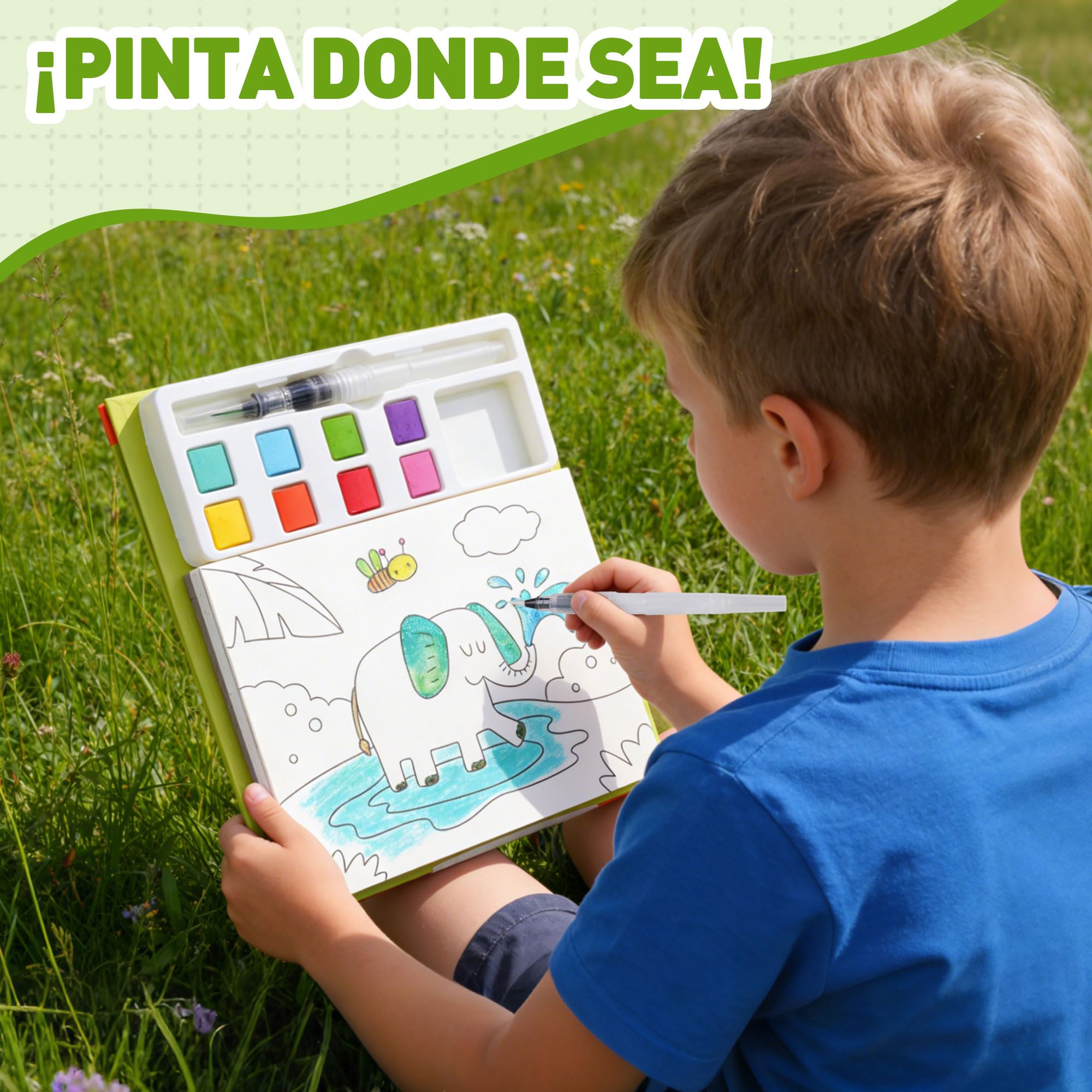 YPLUS Libro de Pintura con Agua para Niños 3-6 Años - Libro de Colorear con 8 Colores y Efecto Mágico - Libro de Manualidades con Pincel de Agua, Bricolaje desde 4 Años（Tema Animales） — view 8