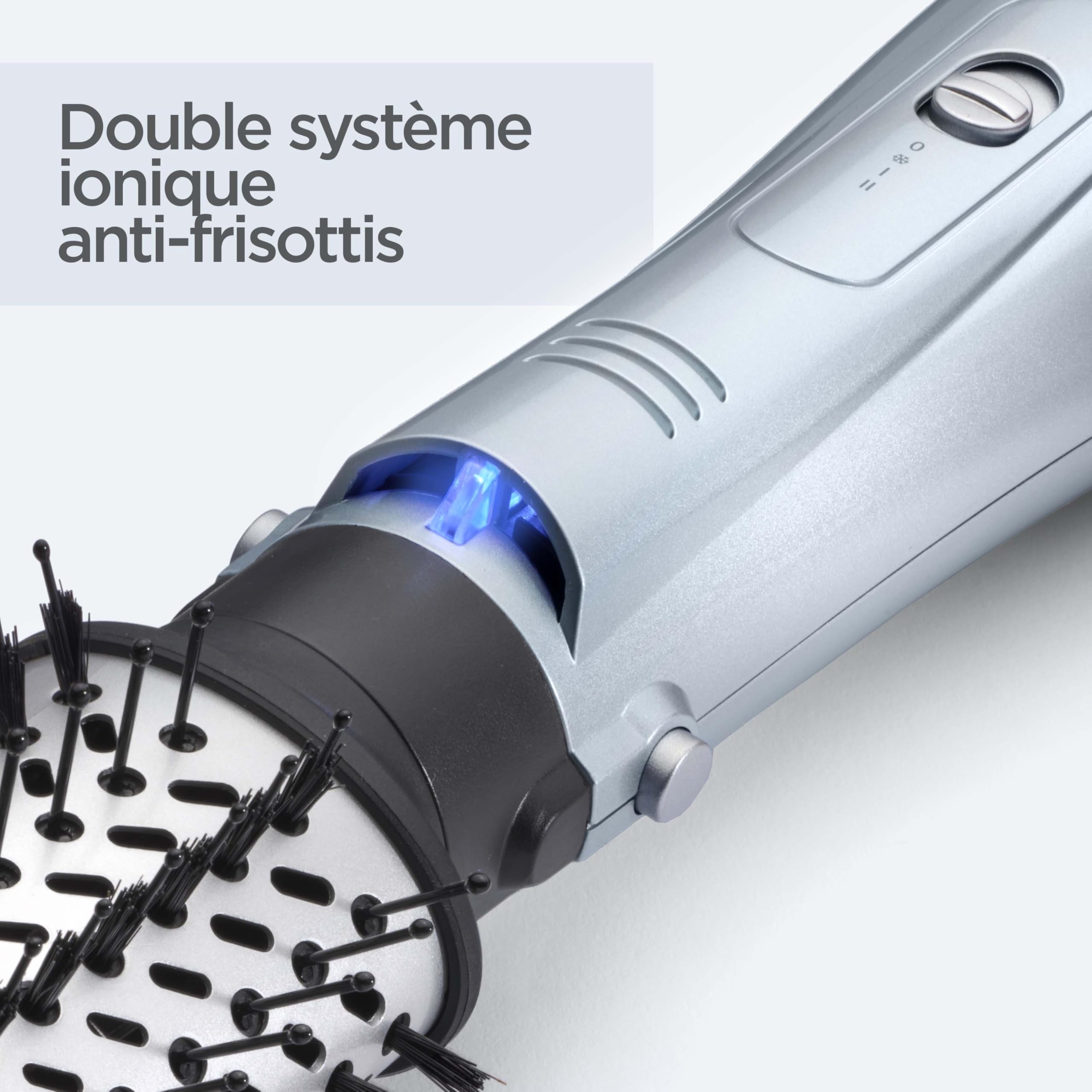 BaByliss Brosse soufflante Hydro-Fusion 4-in-1 - Technologie ionique Anti-Frisottis, Sécher, Mettre en forme, Apporter du volume & Lisser avec un seul appareil, Bleu, AS774E