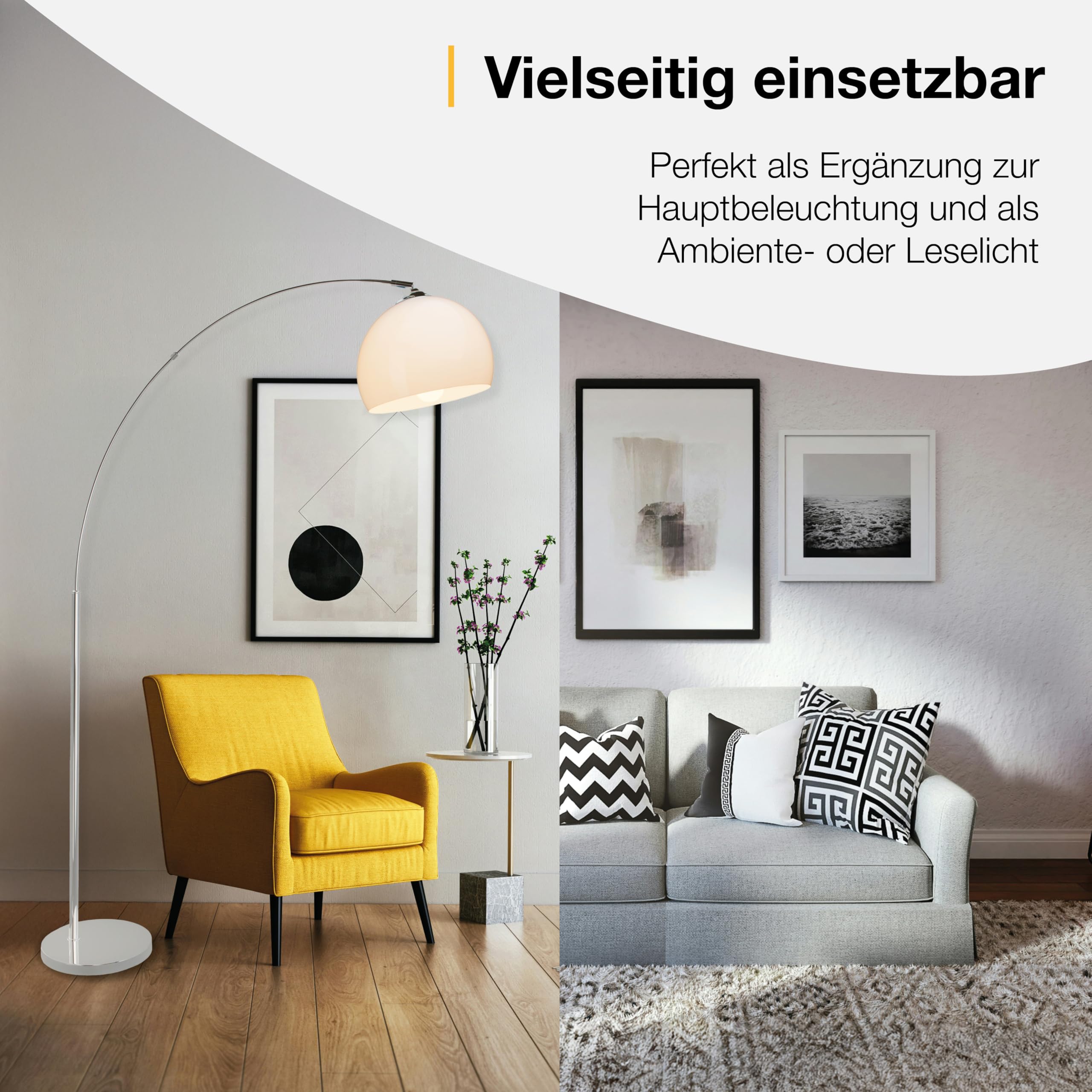 Brilliant Vessa Neo Retro Lampa Podłogowa, E27 60 W, Chromowana Biel, 1,7 M | Vessa 92940/75 lampa stojąca E27 60 W, chrom, biała, bez LED