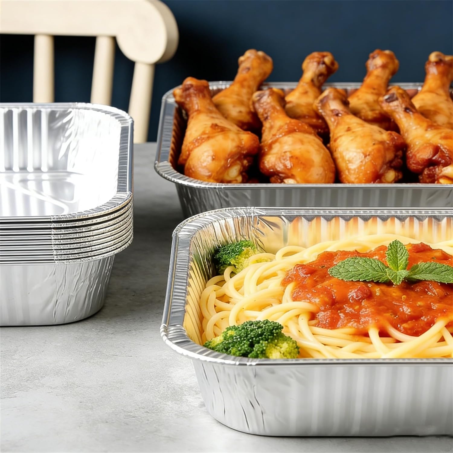 30 Pack 8x8 Inch Aluminum Pans with Lids,Disposable Baking Square Aluminum Foil Pans with Covers,Tin Foil Pans for Roasting, Air Fryer, Oven, Cooking, Heating Cakes, Meal Prep,Storage and Freezer