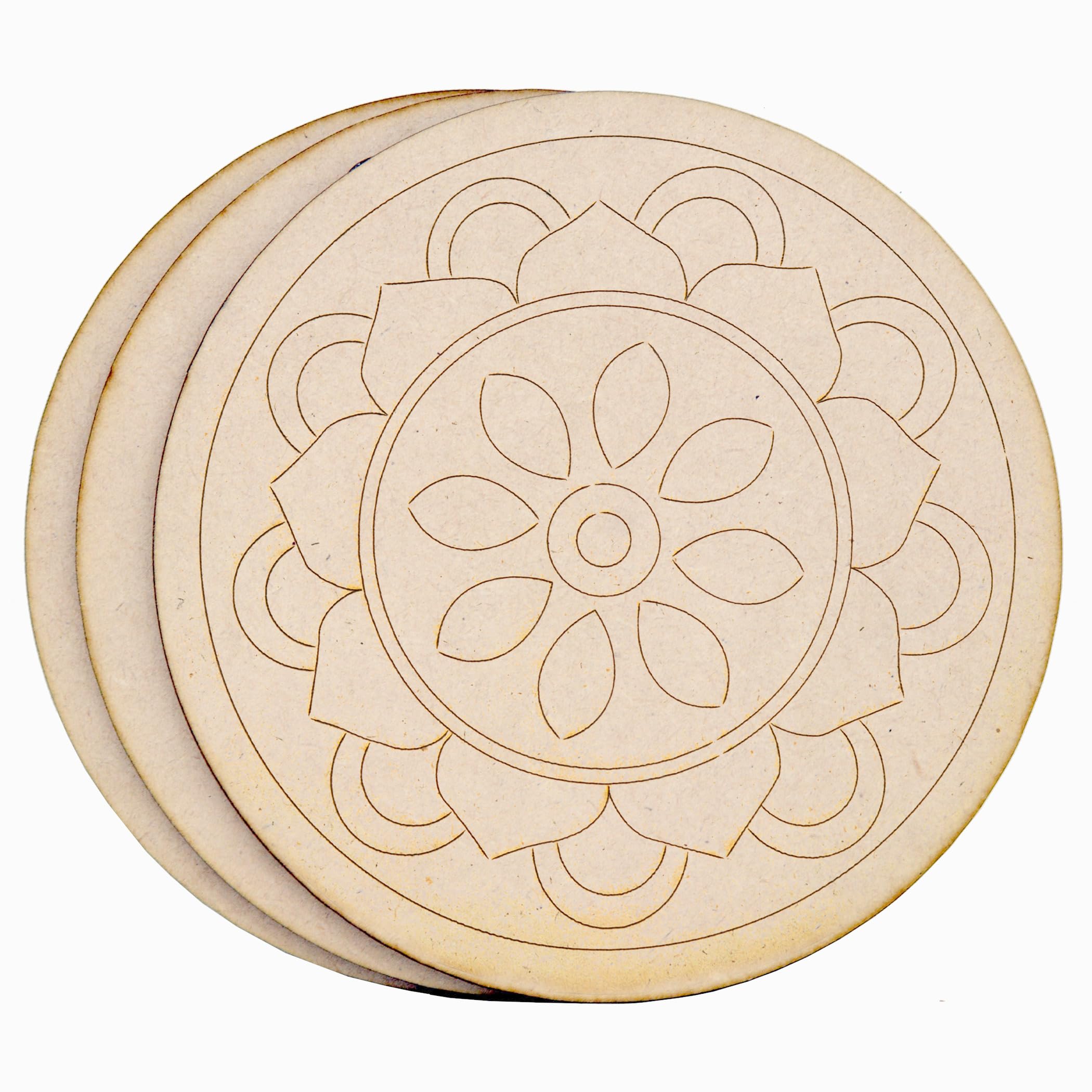 AJANTA ROYAL Wooden Pre Marked Circle MDF 3.5 mm Thick Round Cutouts for Art & Craft, Resin Art, Lipan Art, Madhubani Art, Mandala Art, Pyrography, DIY Painting MDL-02 (16x16 Inch) Qty:3-image-17
