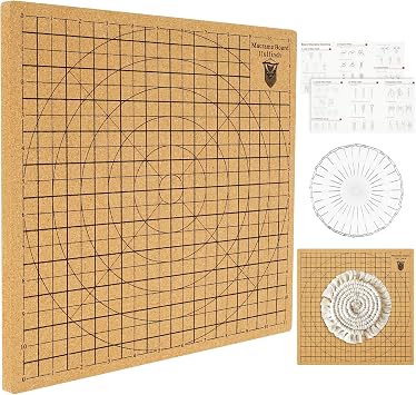 Macrame Board with Pins,Upgraded 12in Double Side Macrame Project Board with Grids,Handmade Braiding Board with Instructions,Reusable Macrame Cork Board for Cording Bracelet Wigs Braid Knotting String