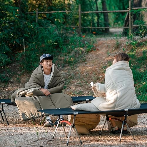 Miniatura 5 de Naturehike Saco de dormir para acampar, saco de dormir doble empalmable para adultos y niños, clima frío y cálido, ligero, impermeable, bolsa de