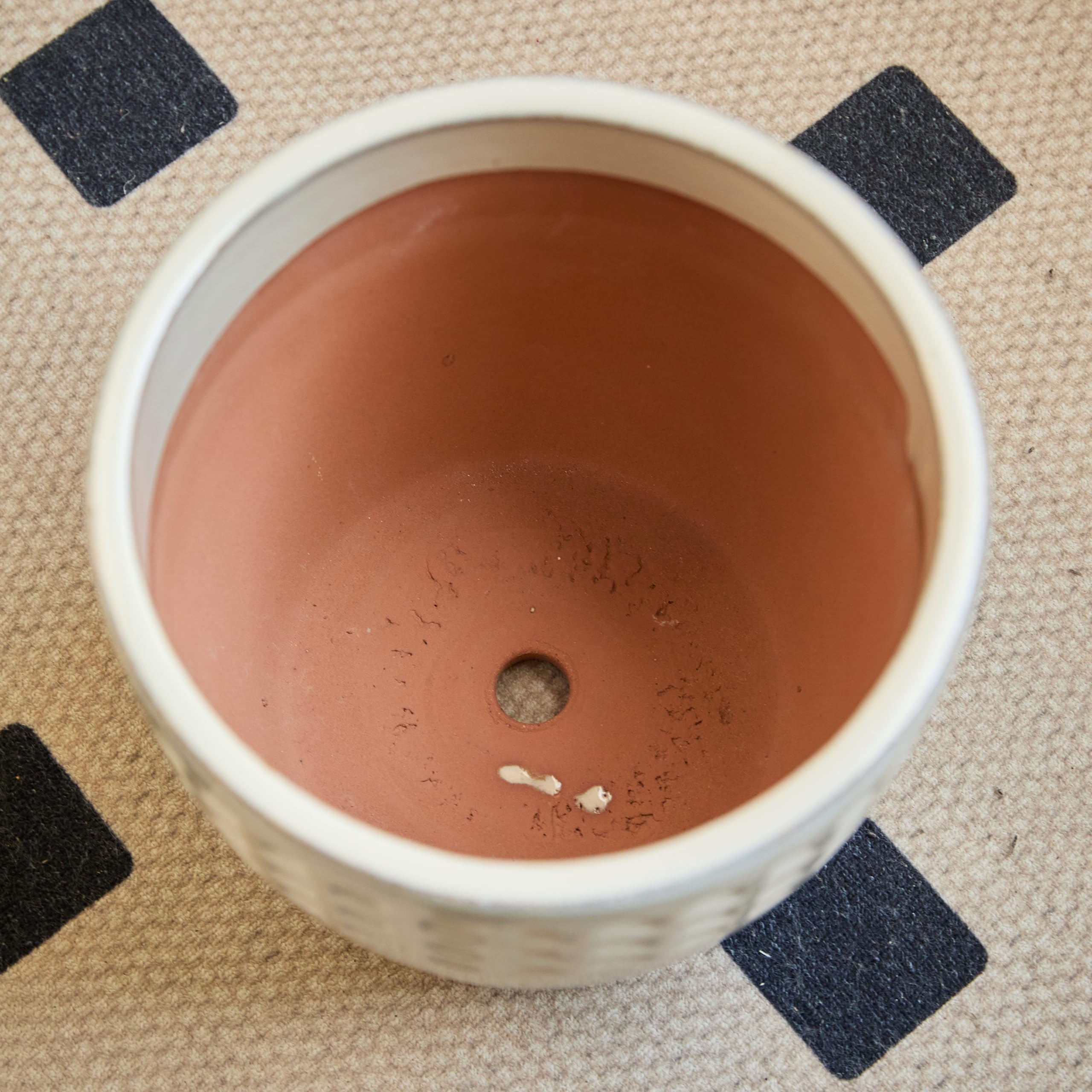 Set di 3 vasi da fiori in ceramica fatti a mano, diametro 38,1/30,5/22,9 cm, fioriera grande per esterni, con drenaggio, per interni ed esterni, terrazza, decorazione da giardino per esterni