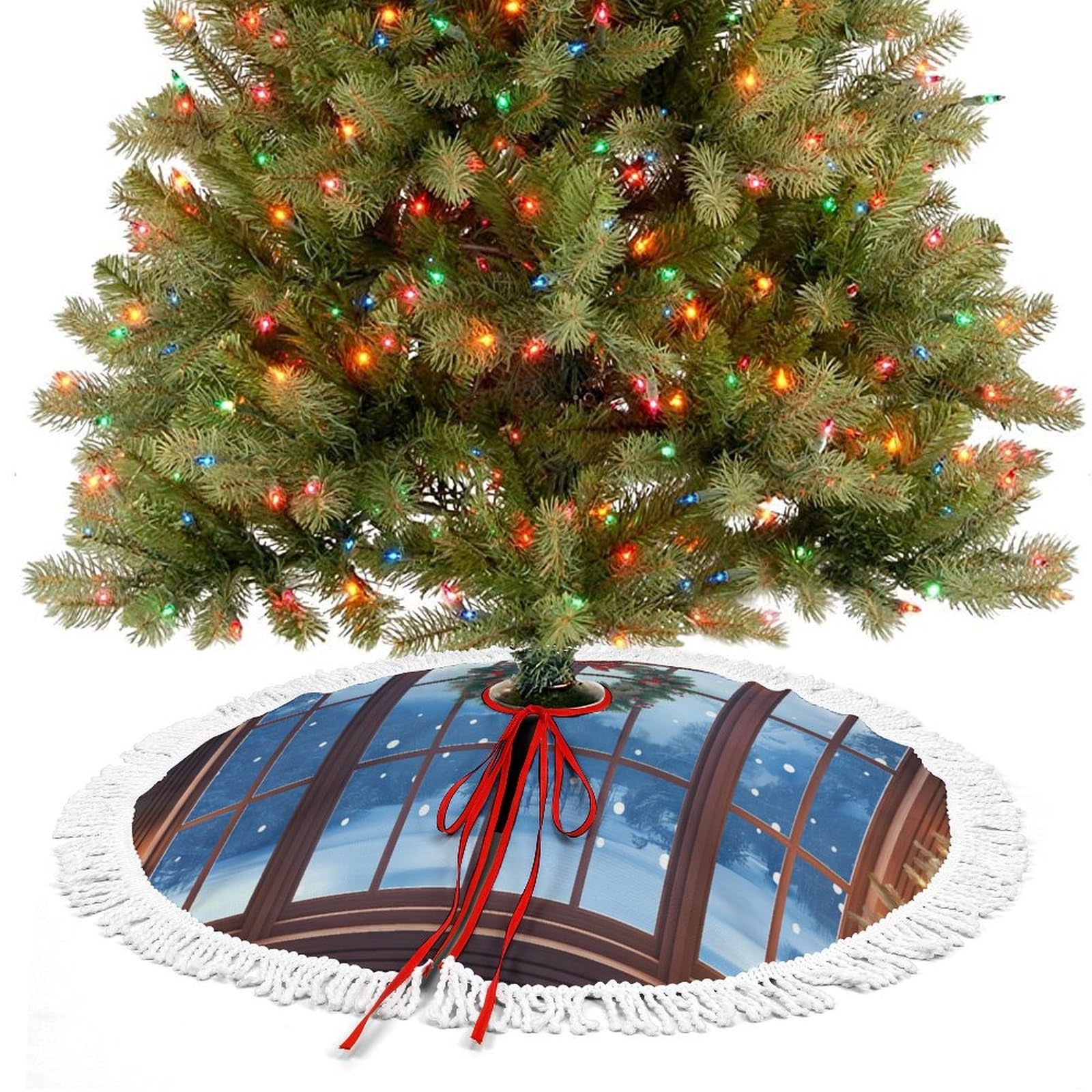 Tapis d'arbre de Noël imperméable 36 pouces couverture base protection extérieur