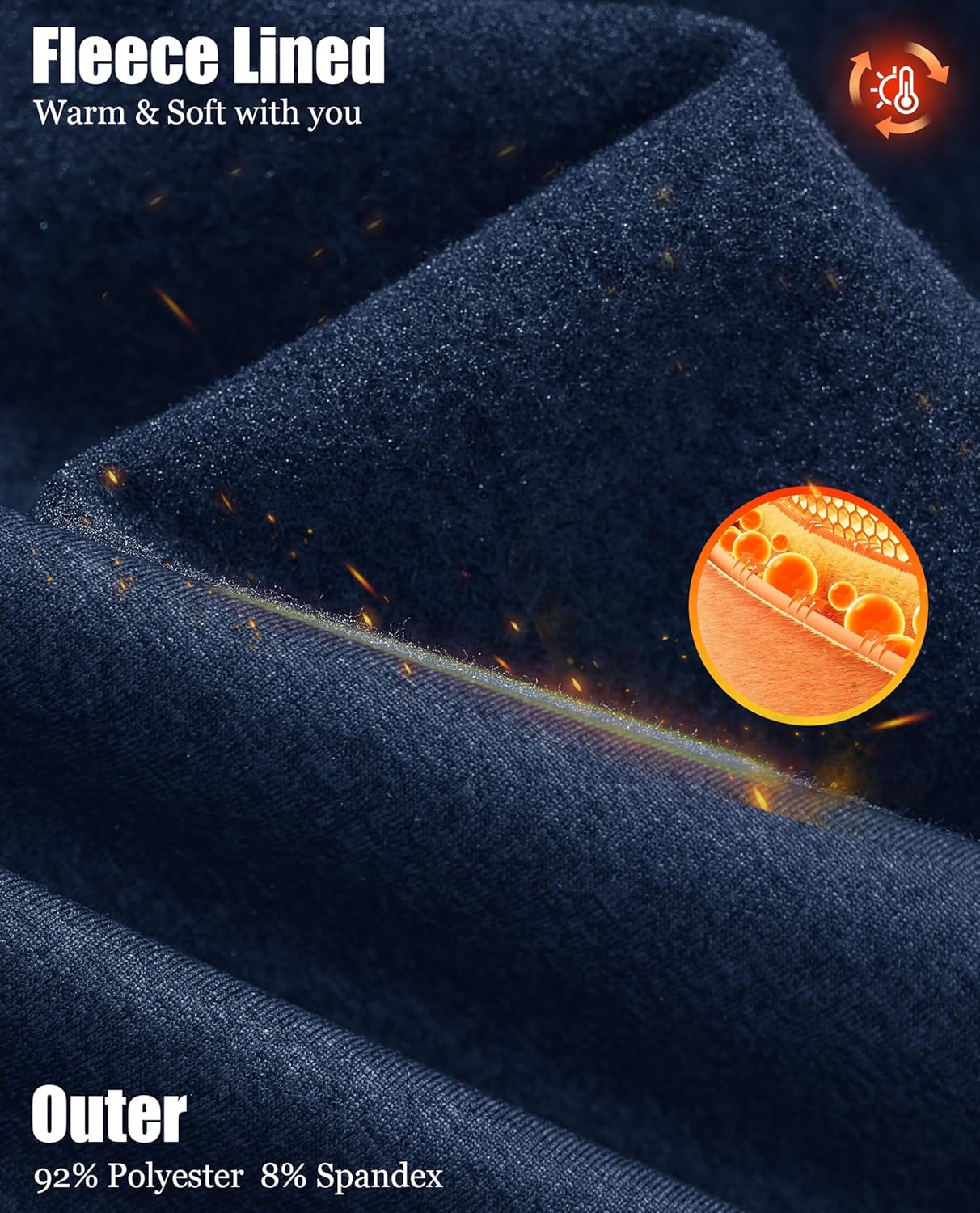 KEFITEVD Men's Quarter Zip Pullover Fleece Lined Long Sleeve Golf Shirt 1/4 Zip Sweatshirts Thermal Winter Sweaters - Image 4