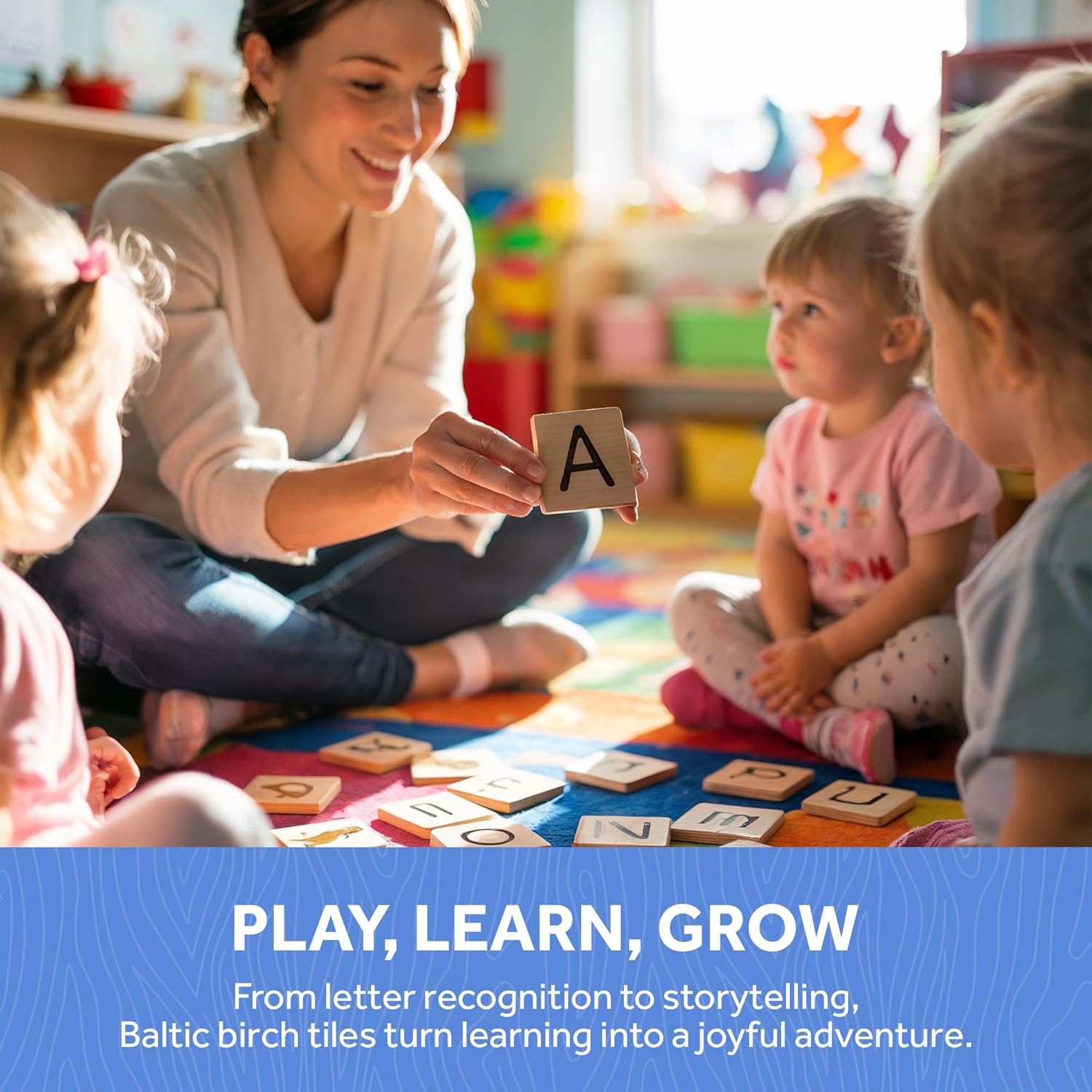 Wood Tiles, 2 x 2 Inch, Pack of 250 Blank Wood Squares for Crafts, Wood Burning, Laser Engraving, and DIY, by Woodpeckers