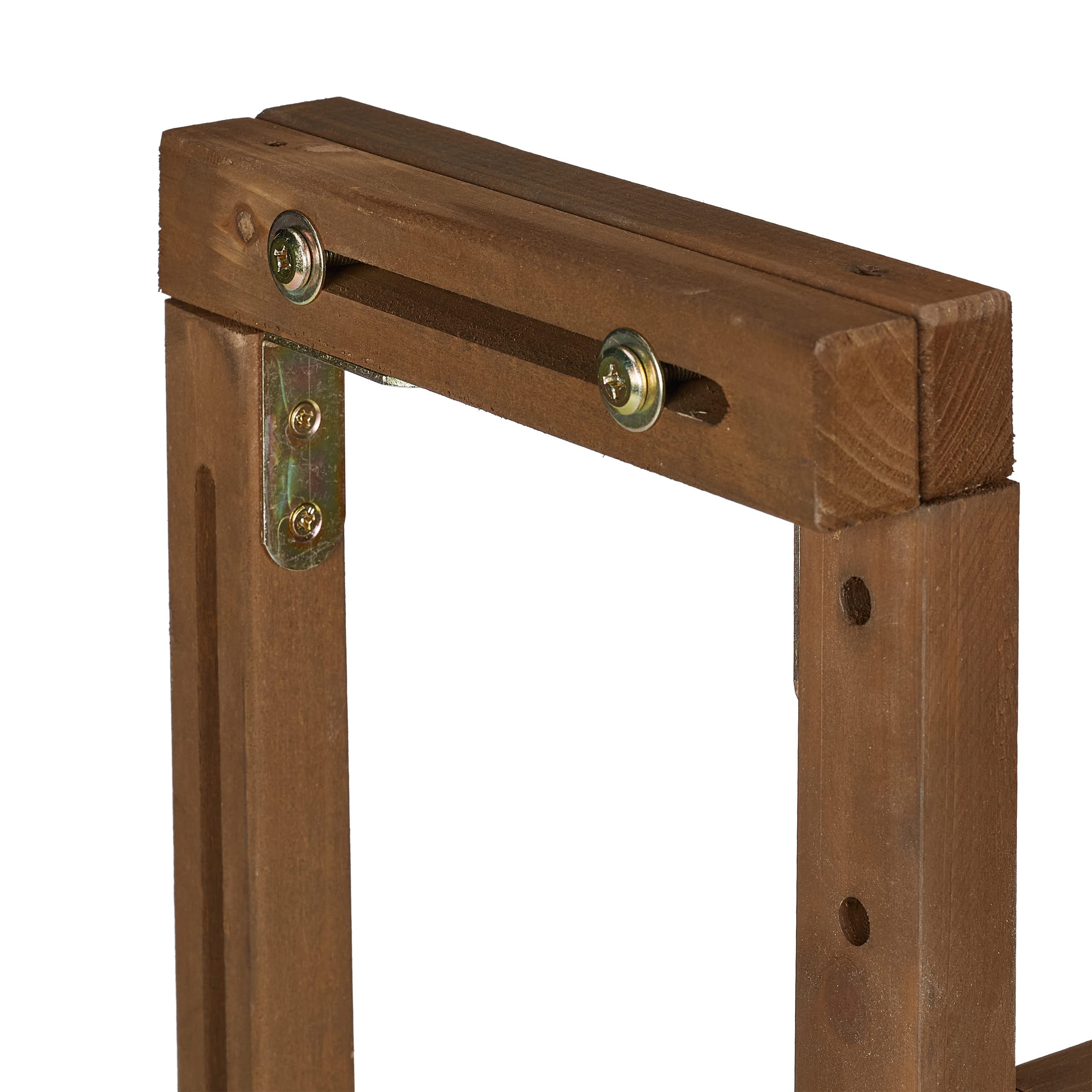 Relaxdays Tavolino Pieghevole per Balcone, da Appendere, Regolabile in Altezza, Salvaspazio, HxL 60x45 cm, Marrone Scuro