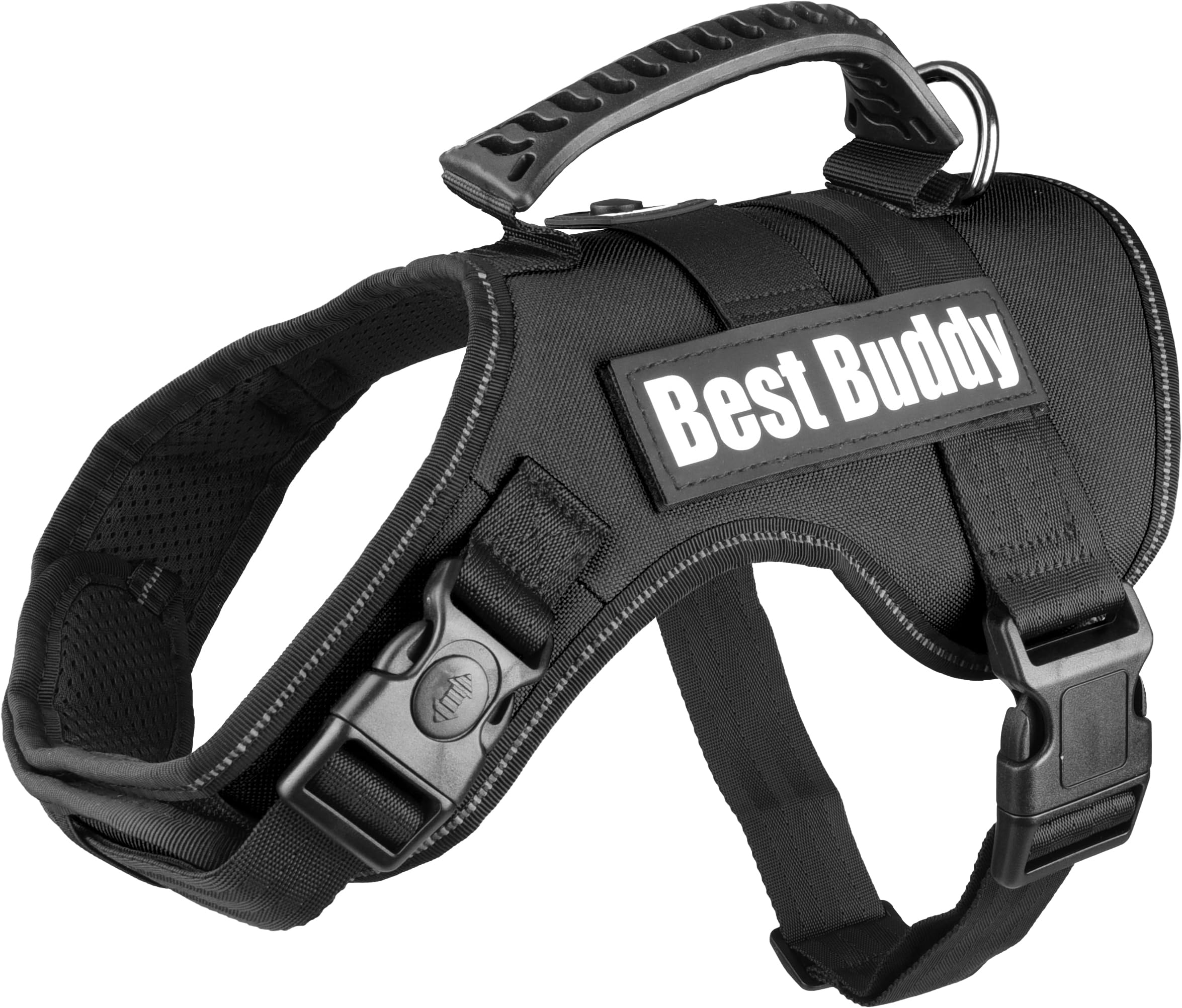 Flamingo Dog Harness Uranus Black L 43-66cm 70-90cm 23cm 50mm