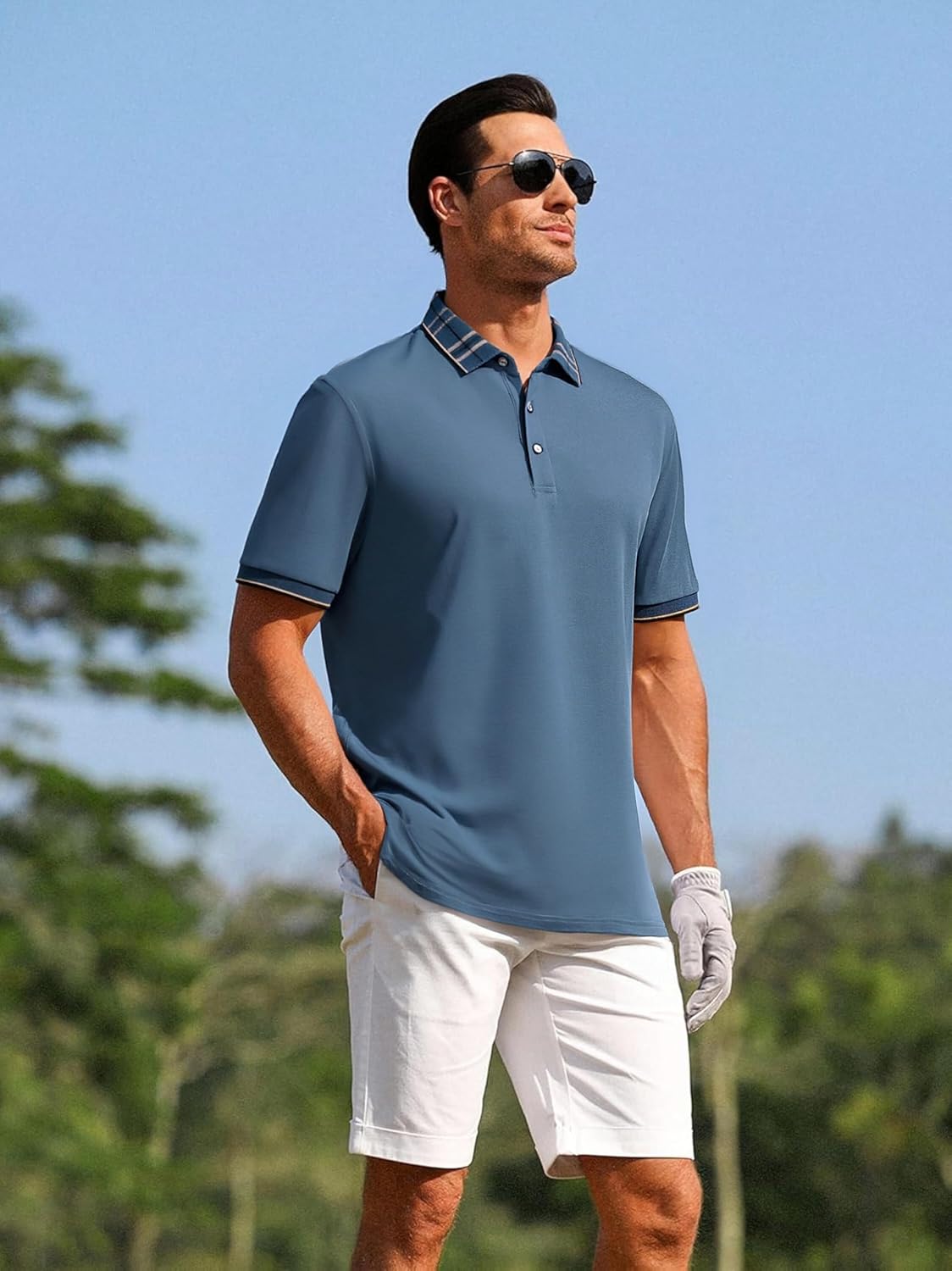 Alex Vando Mens Golf Shirts Moisture Wicking Quick-Dry Short Sleeve Fashion Designed Polo Shirts for Men - Image 4