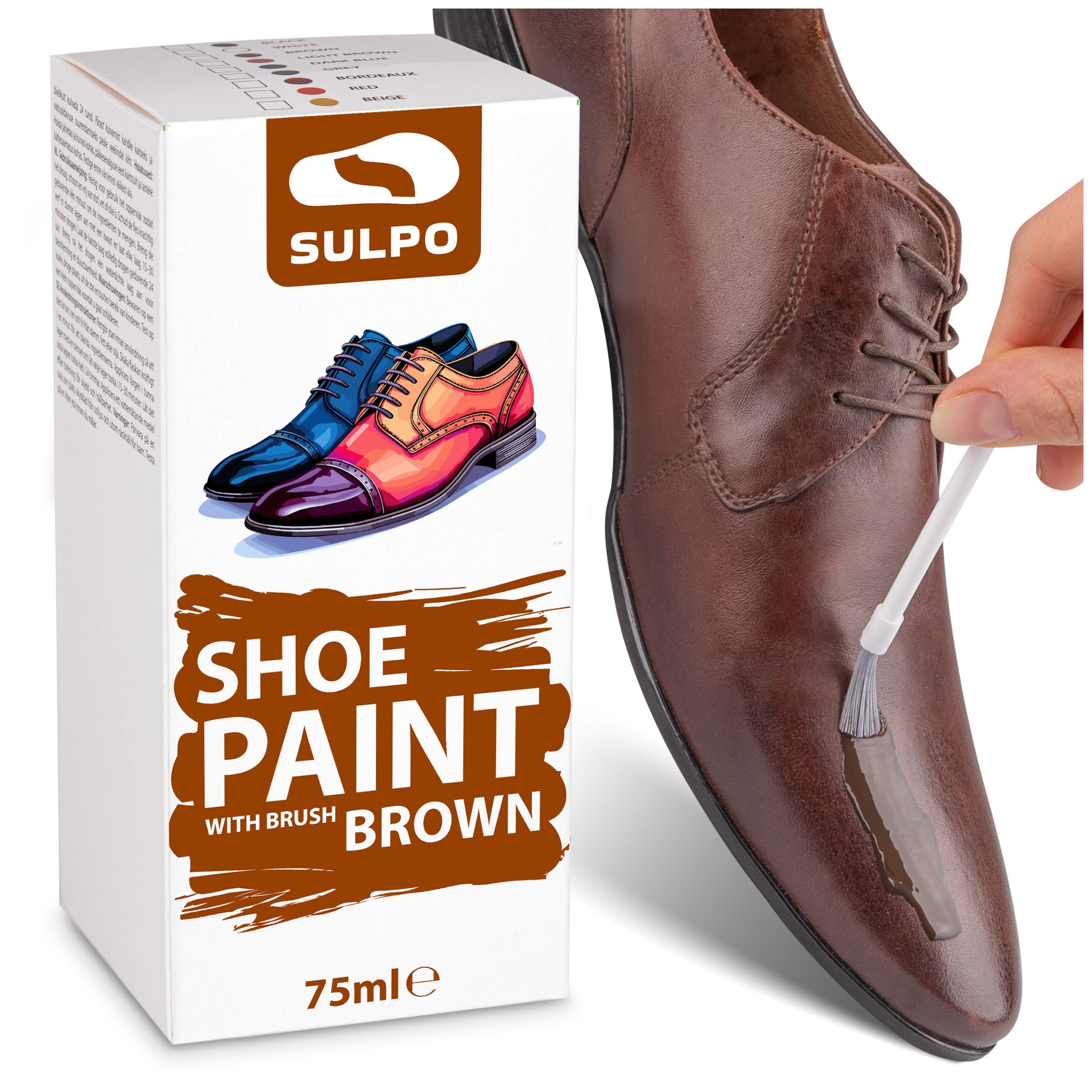 SULPO Vernice per scarpe in pelle scamosciata nabuk marrone 75 ml