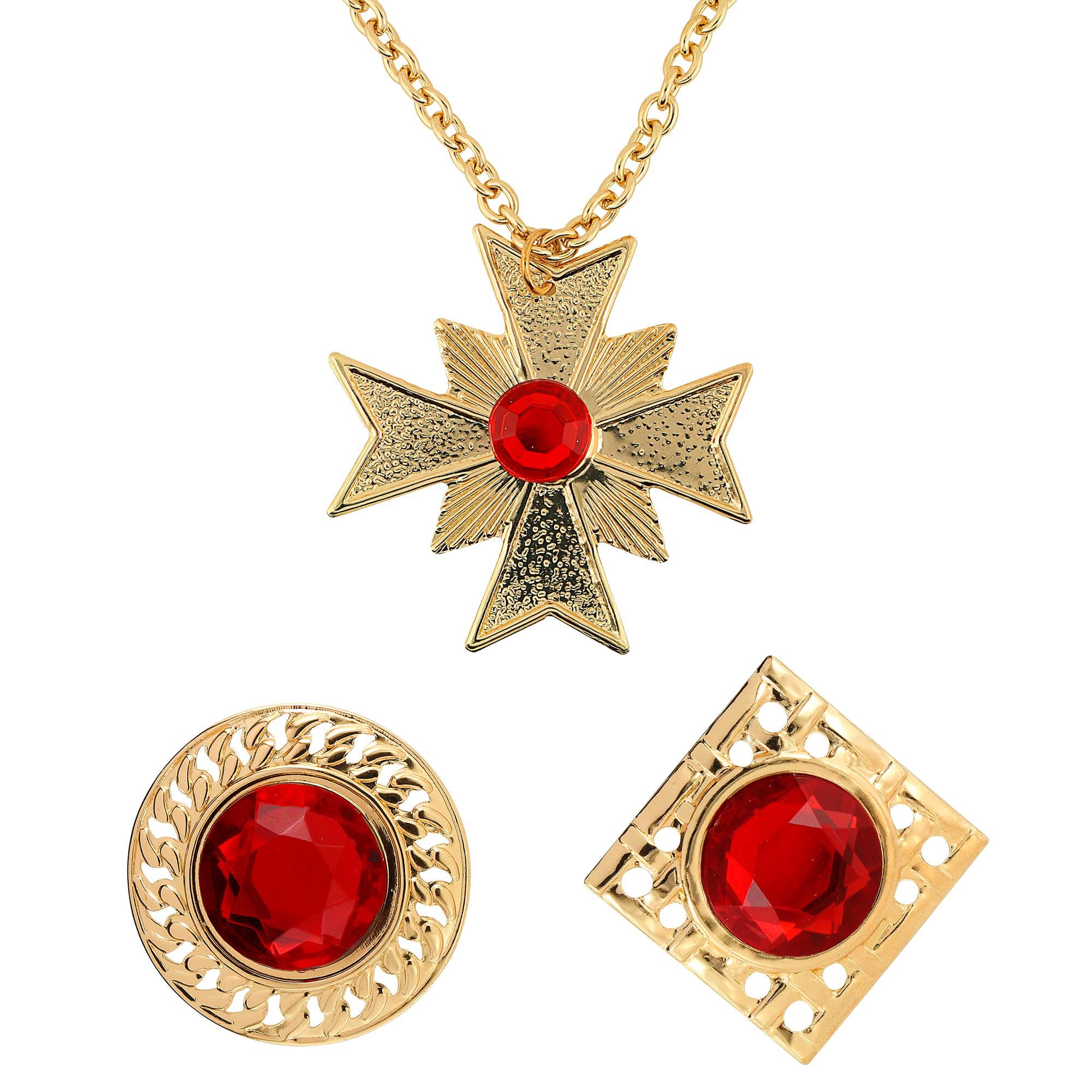 Dracula Set Necklace/Rings Fancy Dress Costume Dracula Jewellery for Outfits Accessories Accessory