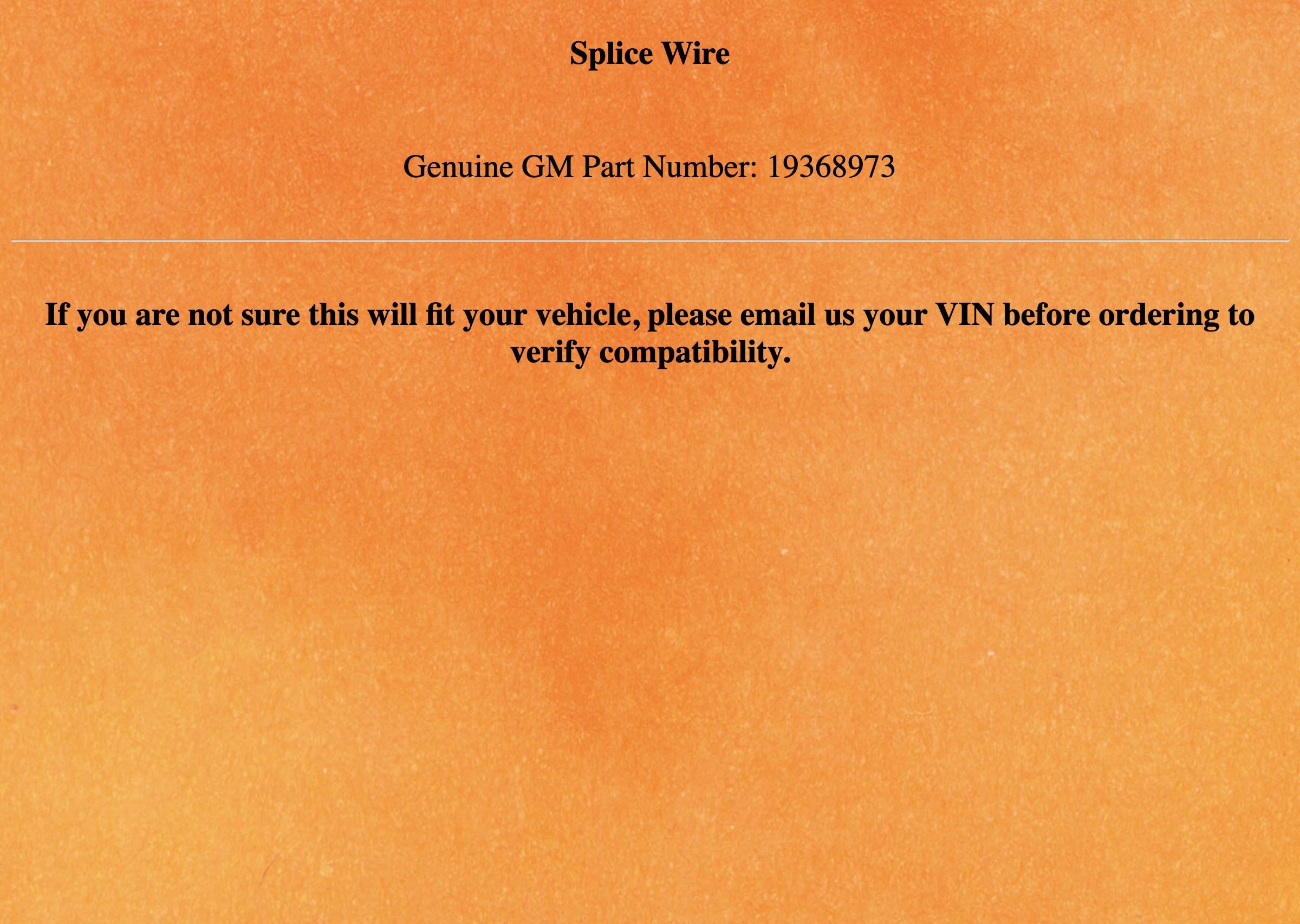 Amazon.com: OEM Genuine Splice Wire 19368973 : Automotive