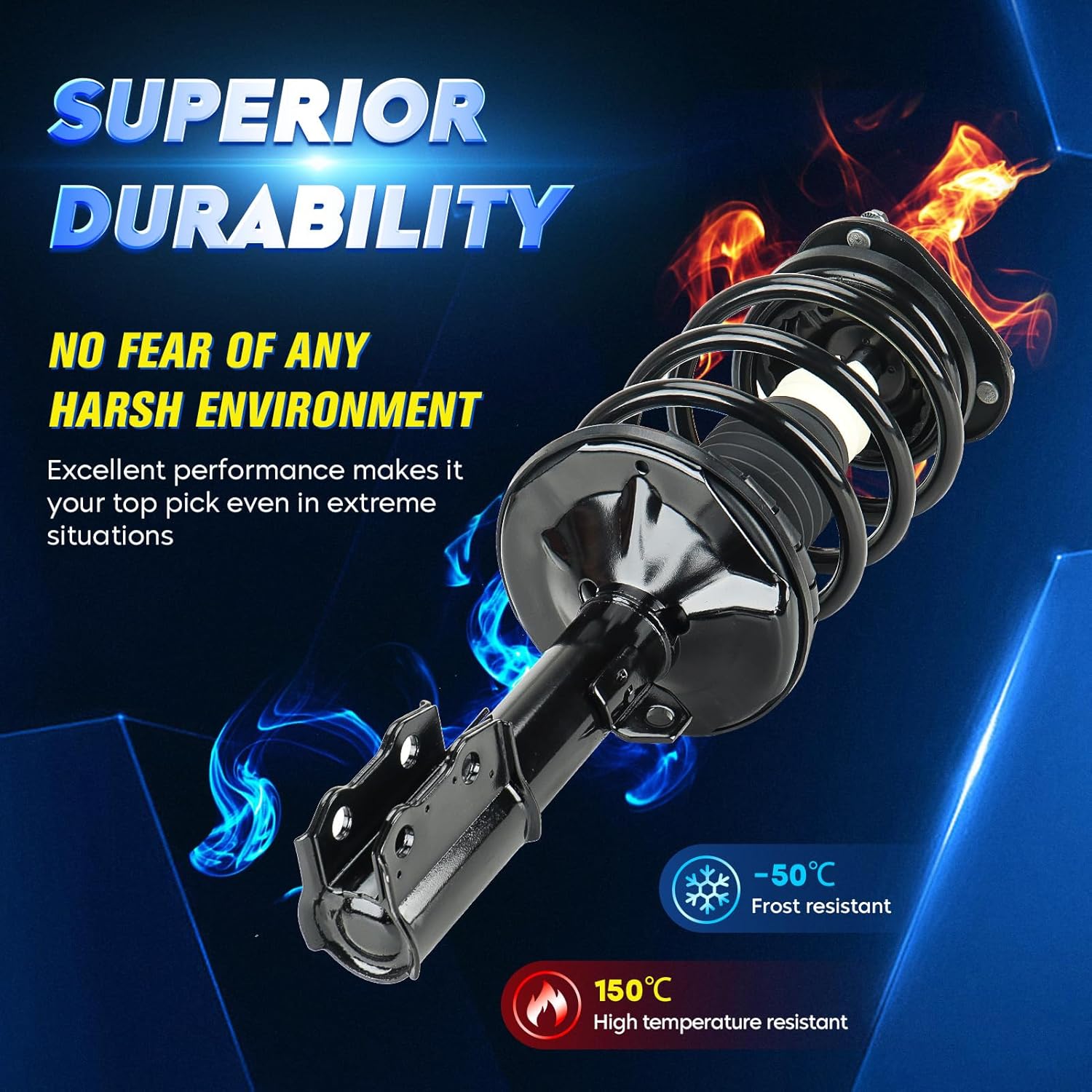 Front & Rear Strut Shock Assembly w/Coil Spring for Toyota Corolla 2003-2008, Replace 172114 172115, Left & Right, 4PCS