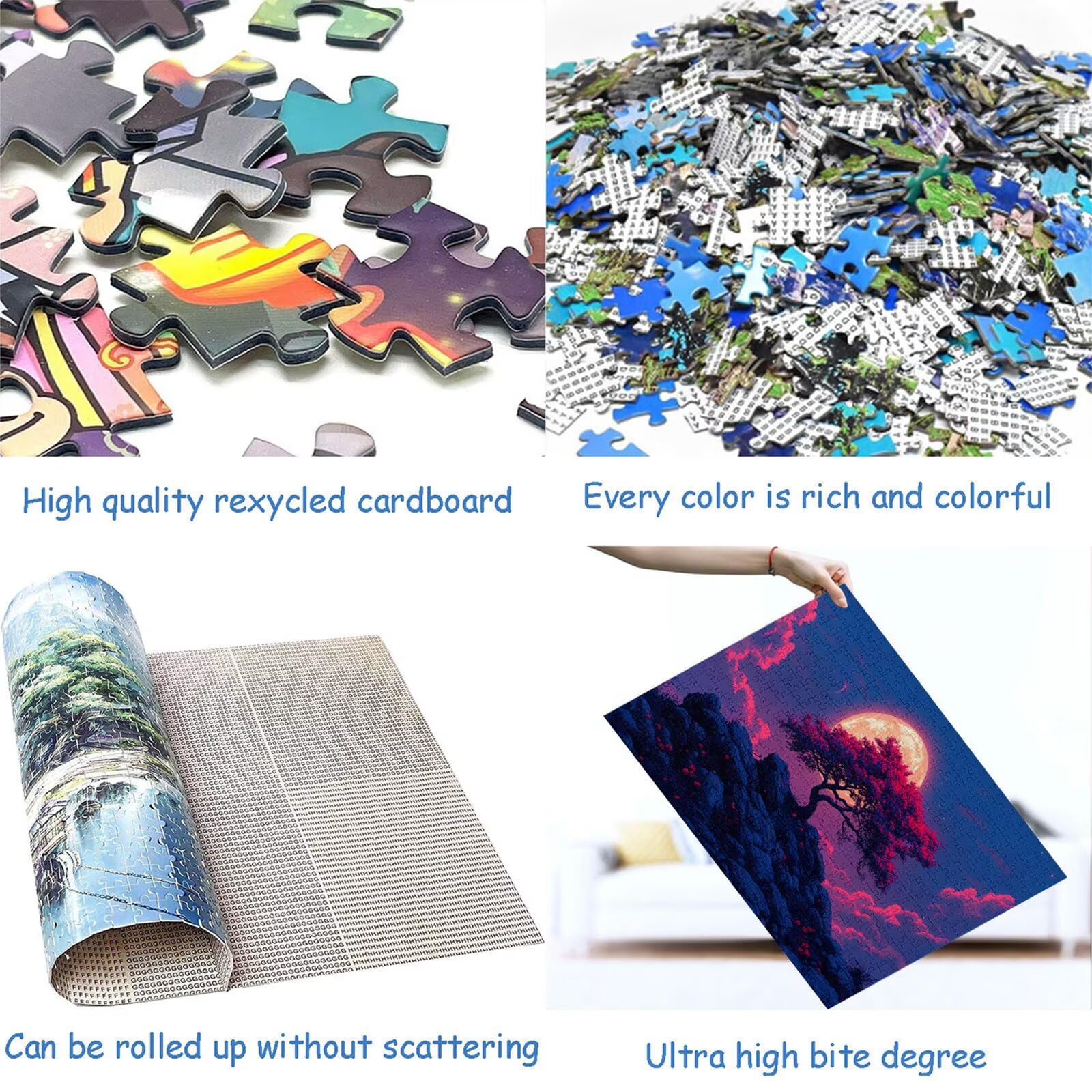Puzzle 3000 elementów księżyc drzewo dla dorosłych 122 x 81 cm unikalne rzemiosło klasyczne 3D drewniana układanka do rodzinnych gier biznesowych, układanka do samodzielnego wykonania nawet do