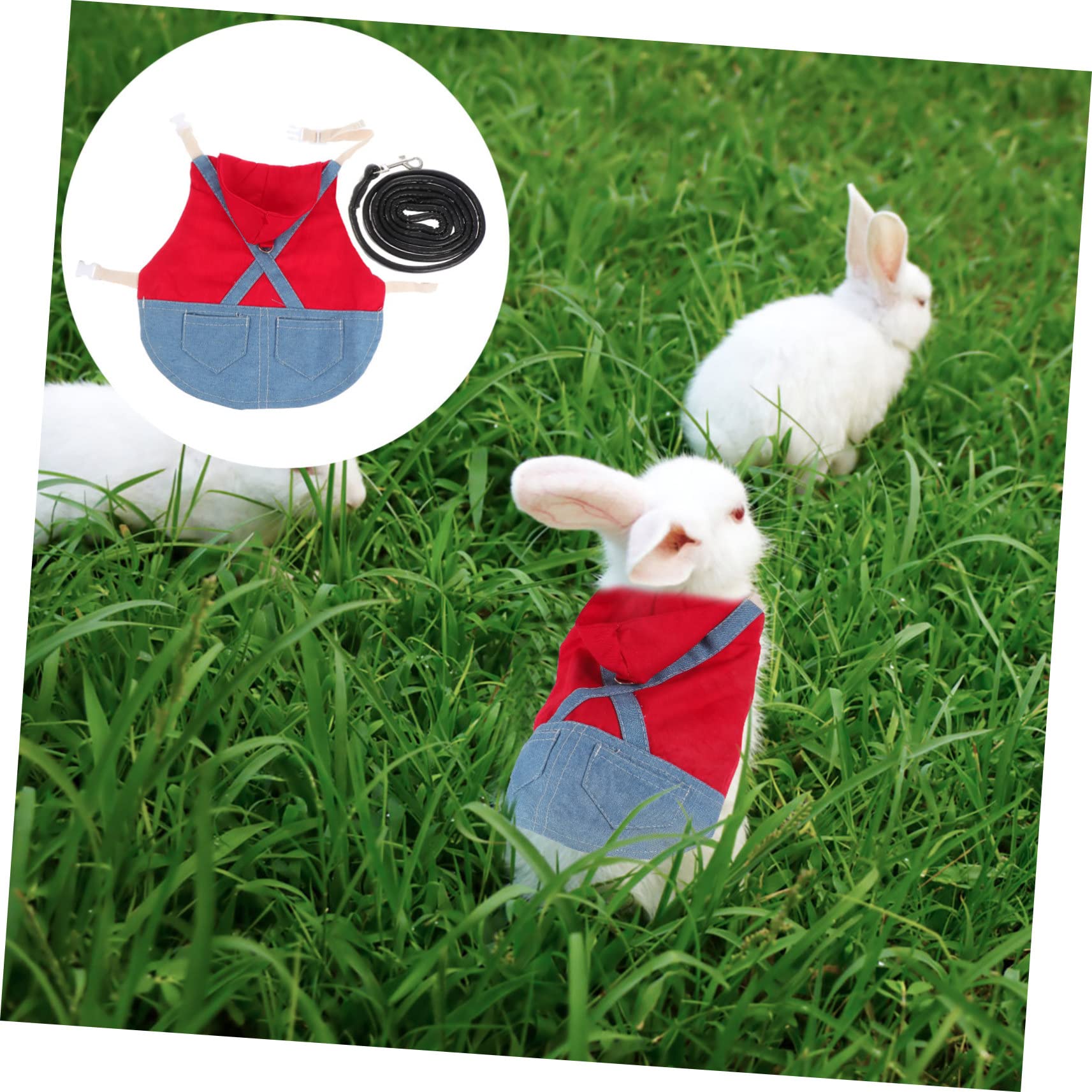 VANZACK Handmade Rabbit Harness and Leash Set Comfortable Bunny Traction Rope for Pet Fashionable Harness Leash for Rabbits