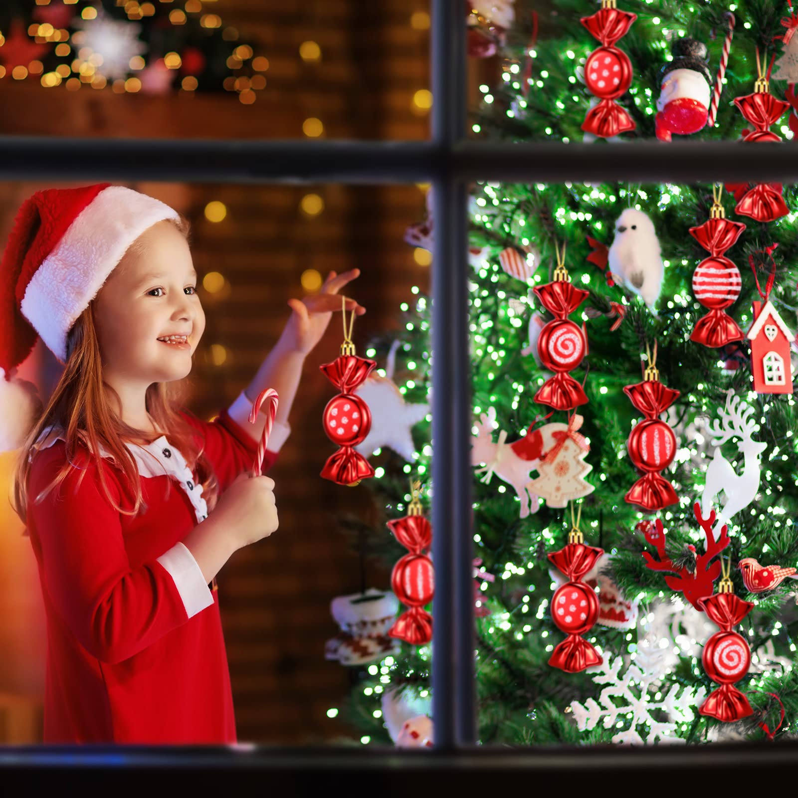 Amazon.com: 24 Pieces Christmas Candy Cane Ornaments Plastic 