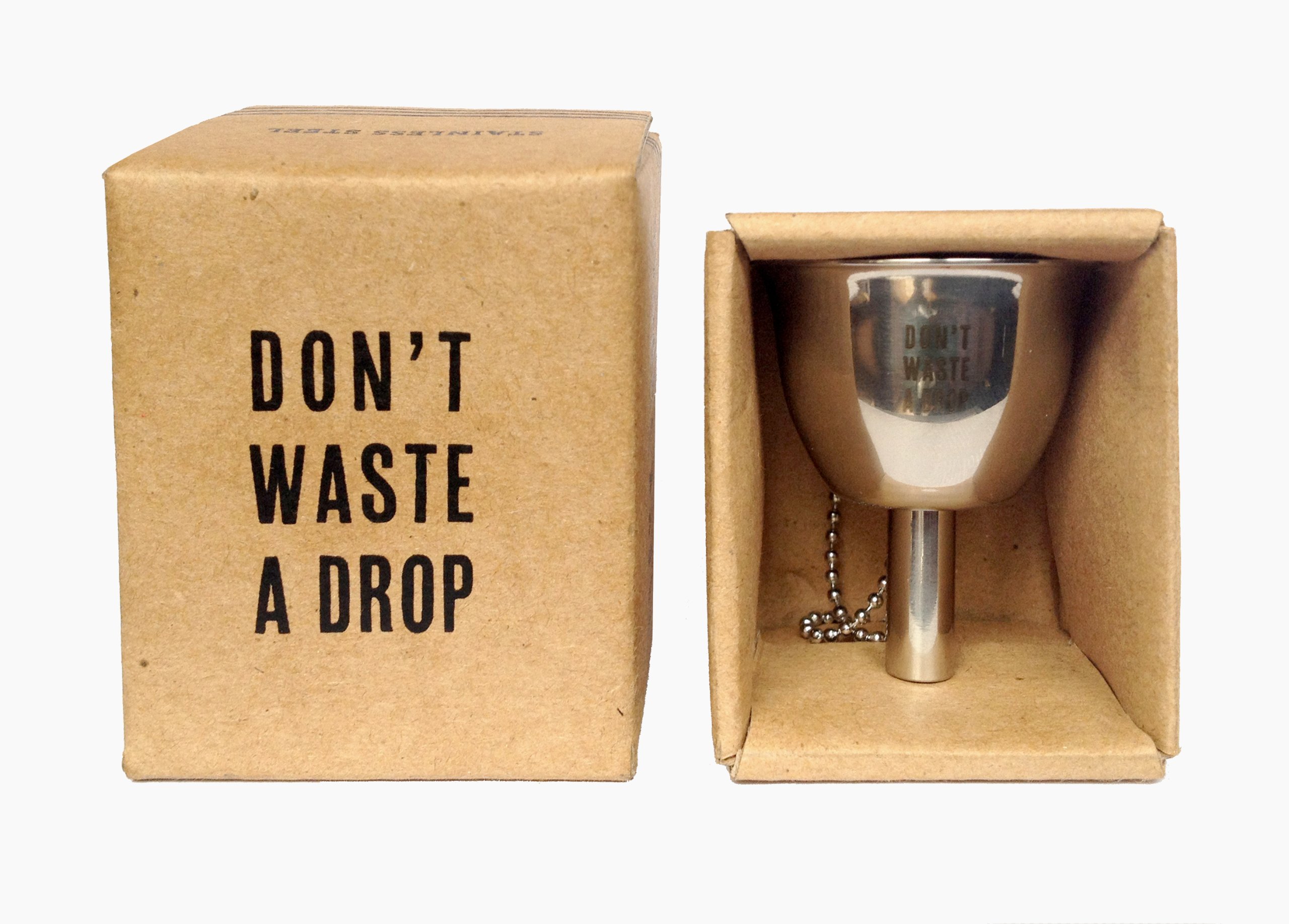 IzolaStainless Steel Engraved Drinking Funnel for Flask - Silver "Don’t Waste A Drop"