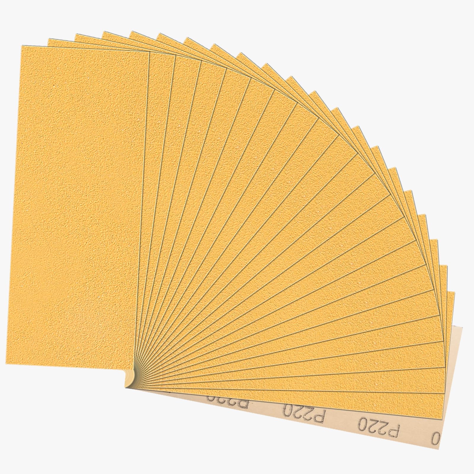 STEBRUAM 21 Sheets Sandpaper,220 Grits Wet and Dry Polishing for Metals Walls Wood Furniture,9x3.6 Inch Sand Paper (Yellow)