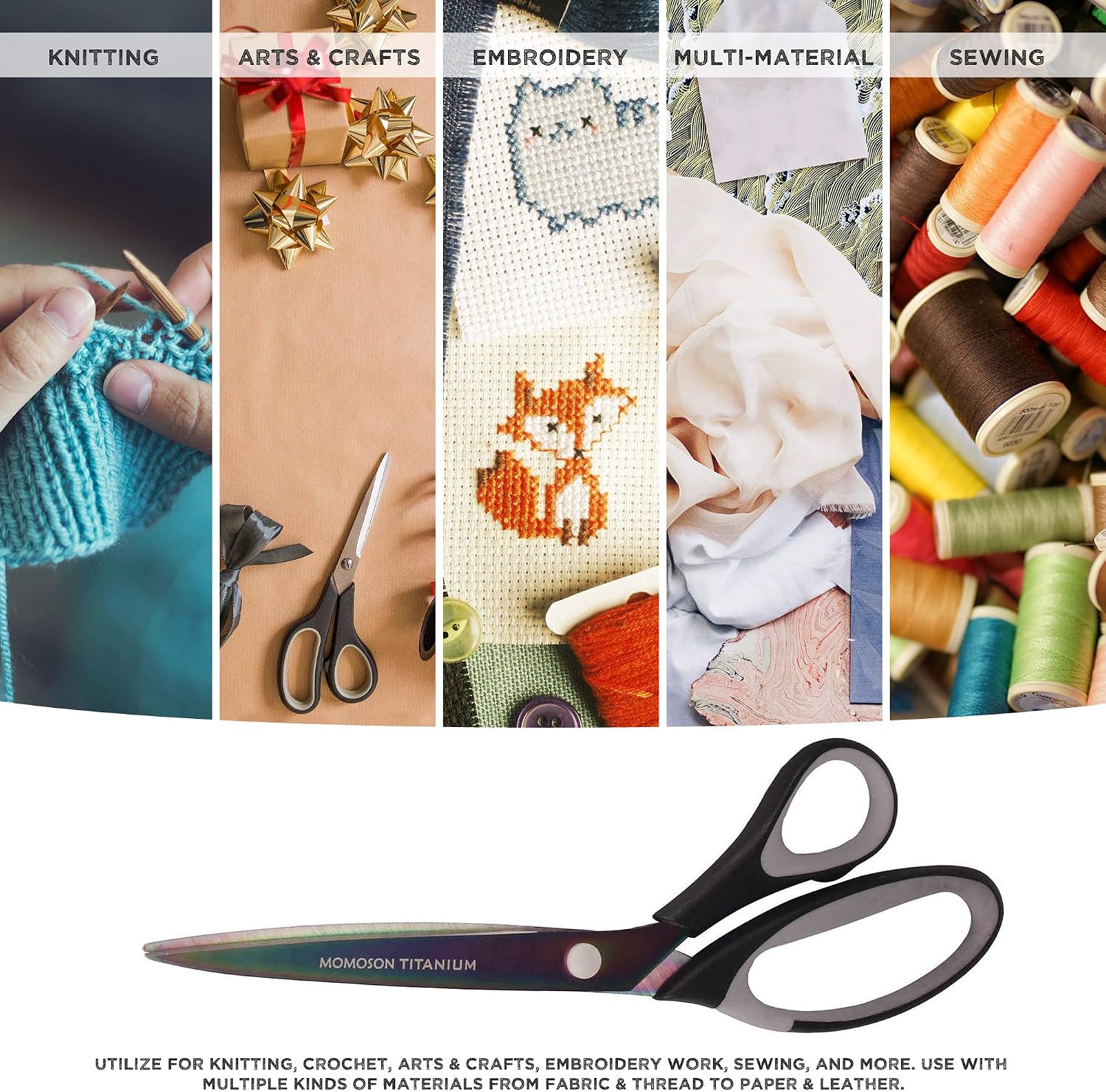 JubileeYarn Titanium Softgrip Scissors Set - Pinking, Sewing, Arts, Crafts, Office - 30 Sets of 4 - Black