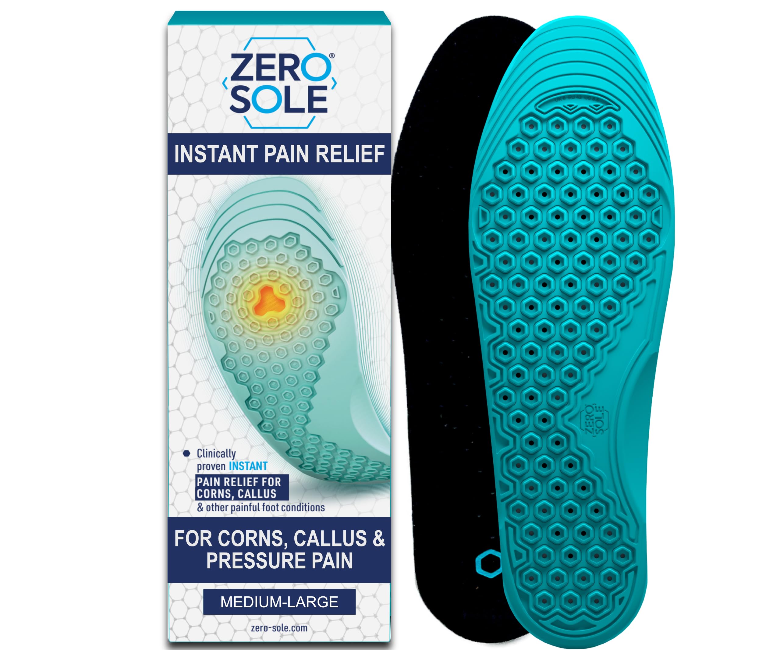Soulagement instantané de la douleur du pied pour cors, fasciite plantaire et callosités – Semelles personnalisables – Traitement des cors pour les pieds