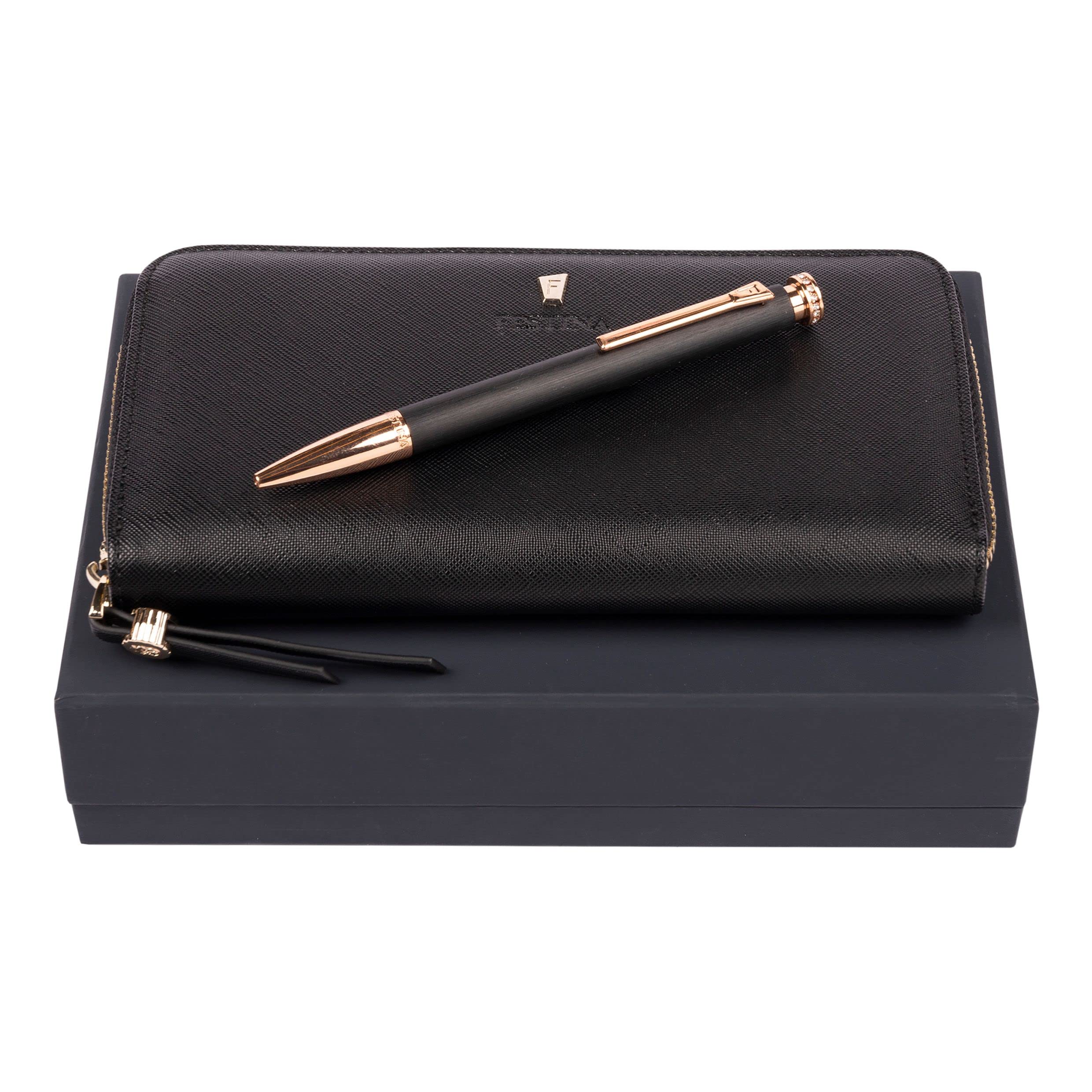 Festina Schmuckset Mademoiselle Kugelschreiber & Reisegeldbörse in der Farbe: Schwarz, FPBL222A