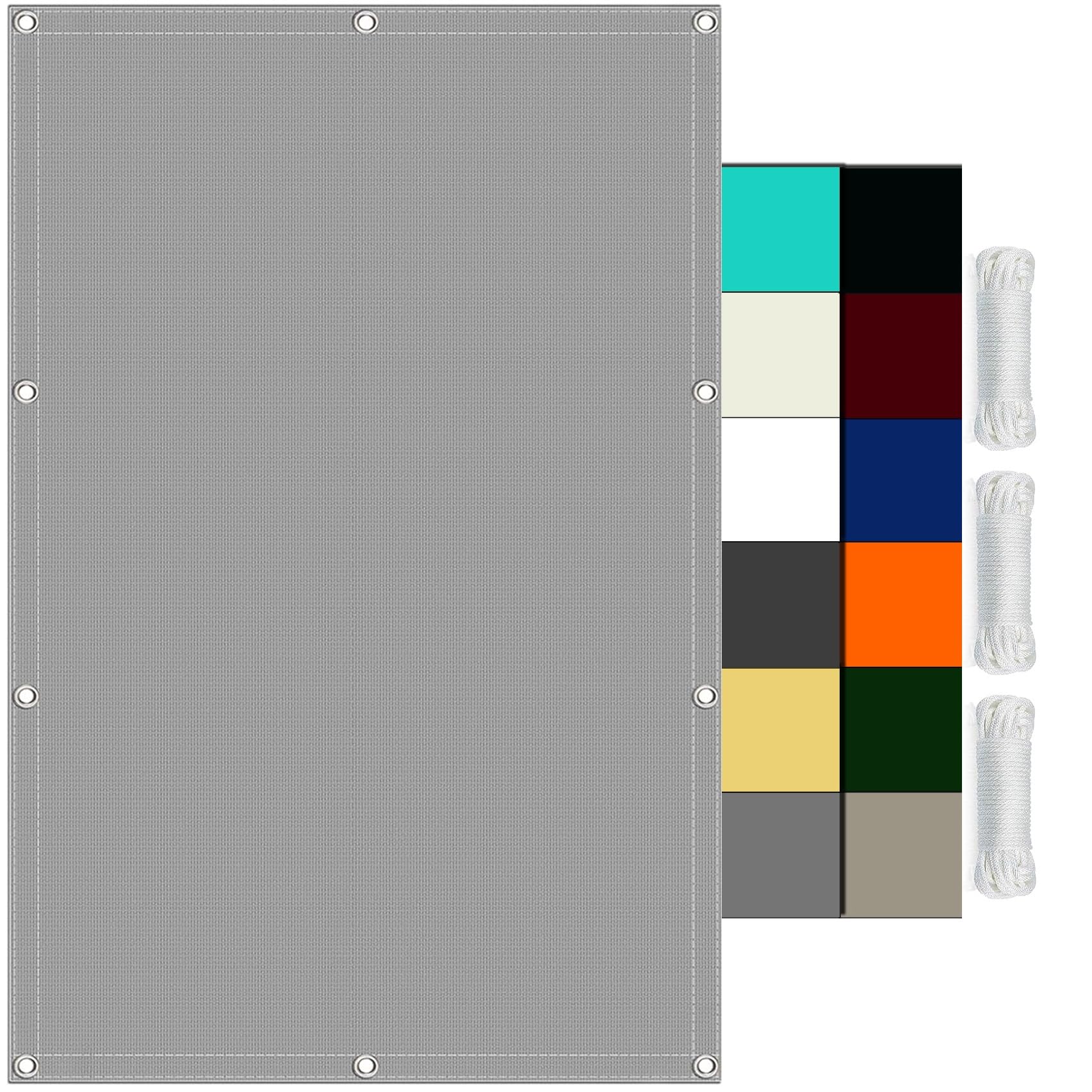 Voile d'ombrage extérieur gris filet protection solaire jardin résistant
