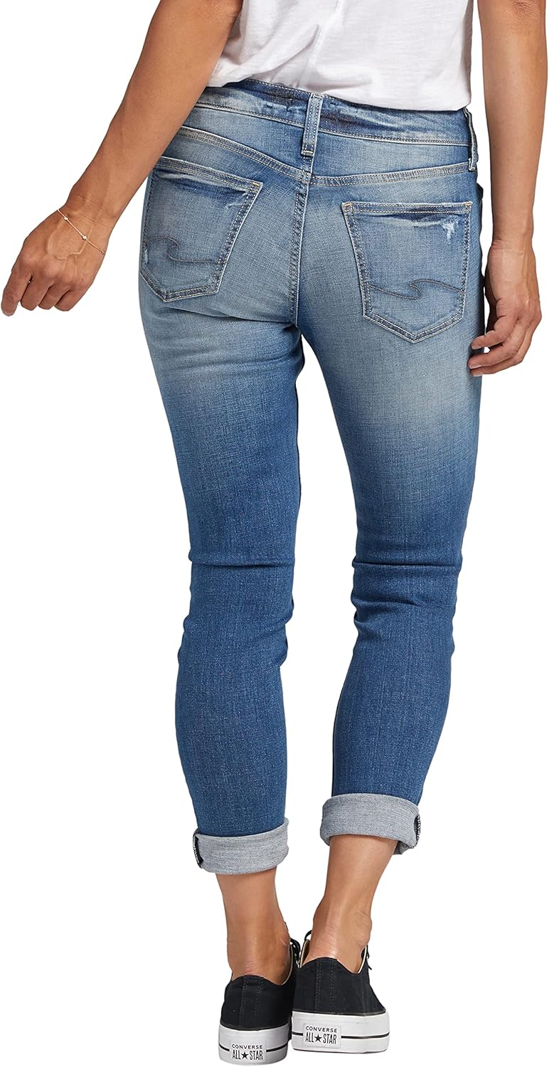 Silver Jeans Co. Women’s Girlfriend Mid Rise Slim Leg Jeans