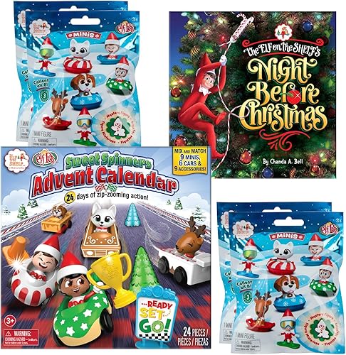 The Elf on the Shelf Paquete de adviento tren del calendario de adviento del Polo Norte, libro de cuentos de tapa dura de Elf on the Shelf's Night