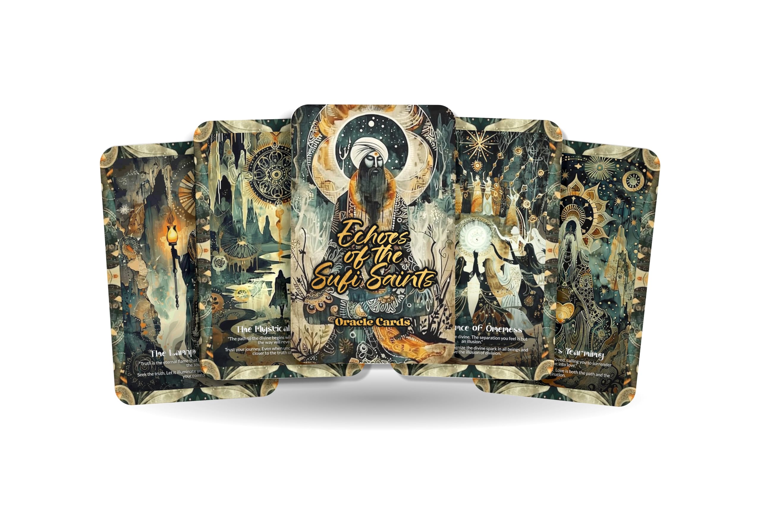 Ibiza Tarot Echoes of The Sufi Saints Oracle Cards – 22 Cards Mystical Wisdom Deck for Love, Peace & Divine Teachings