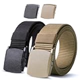 Nylon Military Tactical Men Belt 2 Pack Webbing Canvas Outdoor Web Belt with Plastic Buckle gift for Men