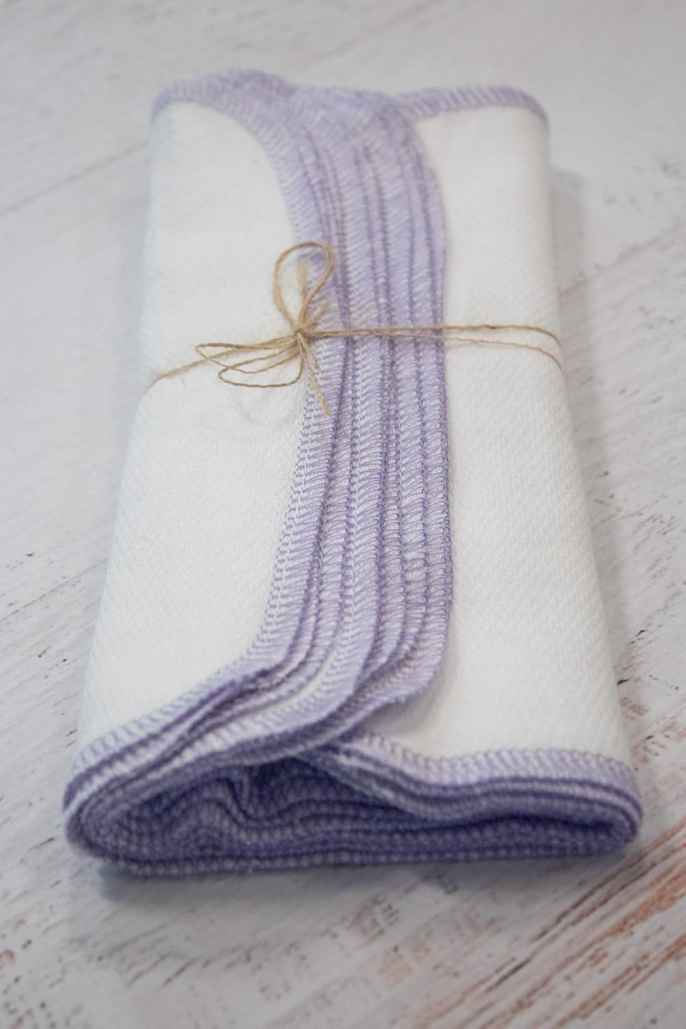 Spring Collection Reusable Paperless Towels - One Dozen washable reusable paper towels for kitchen (Lavender Bright White)
