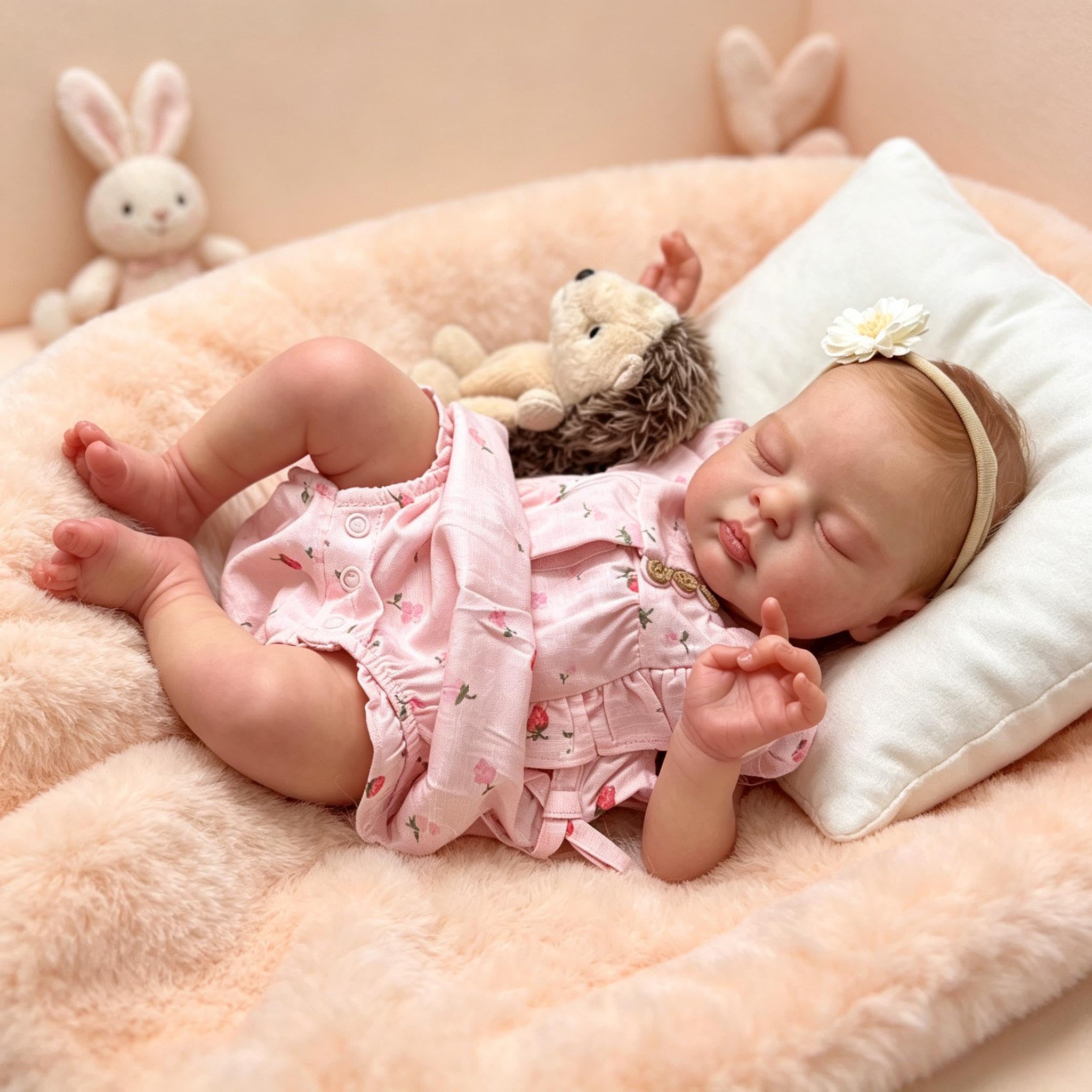 RXDOLL Ręcznie robione realistyczne lalki Reborn Baby 45 cm śpiące noworodki lalka miękka winylowa tkanina ciało realistyczne lalki niemowlęce, które wyglądają prawdziwie Reborn niemowlę lalka z
